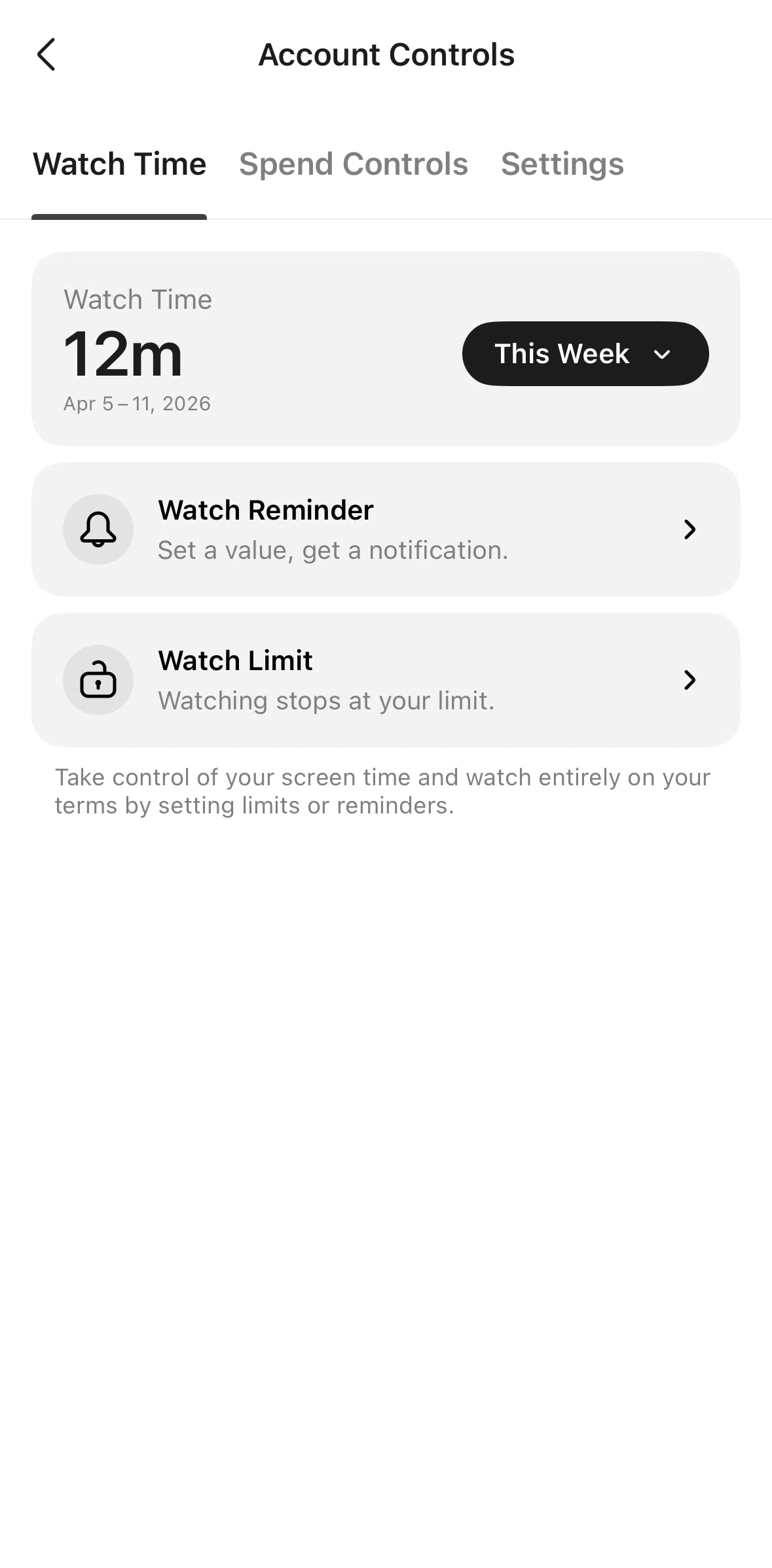 Whatnot Screen screen in the Changing watch time flow