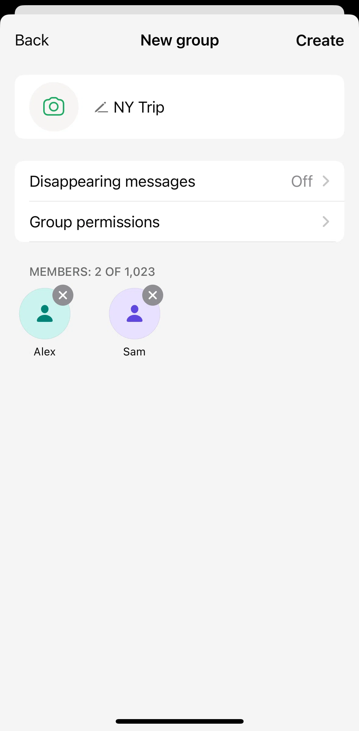 Whatsapp Screen screen in the Adding a profile picture (group) flow
