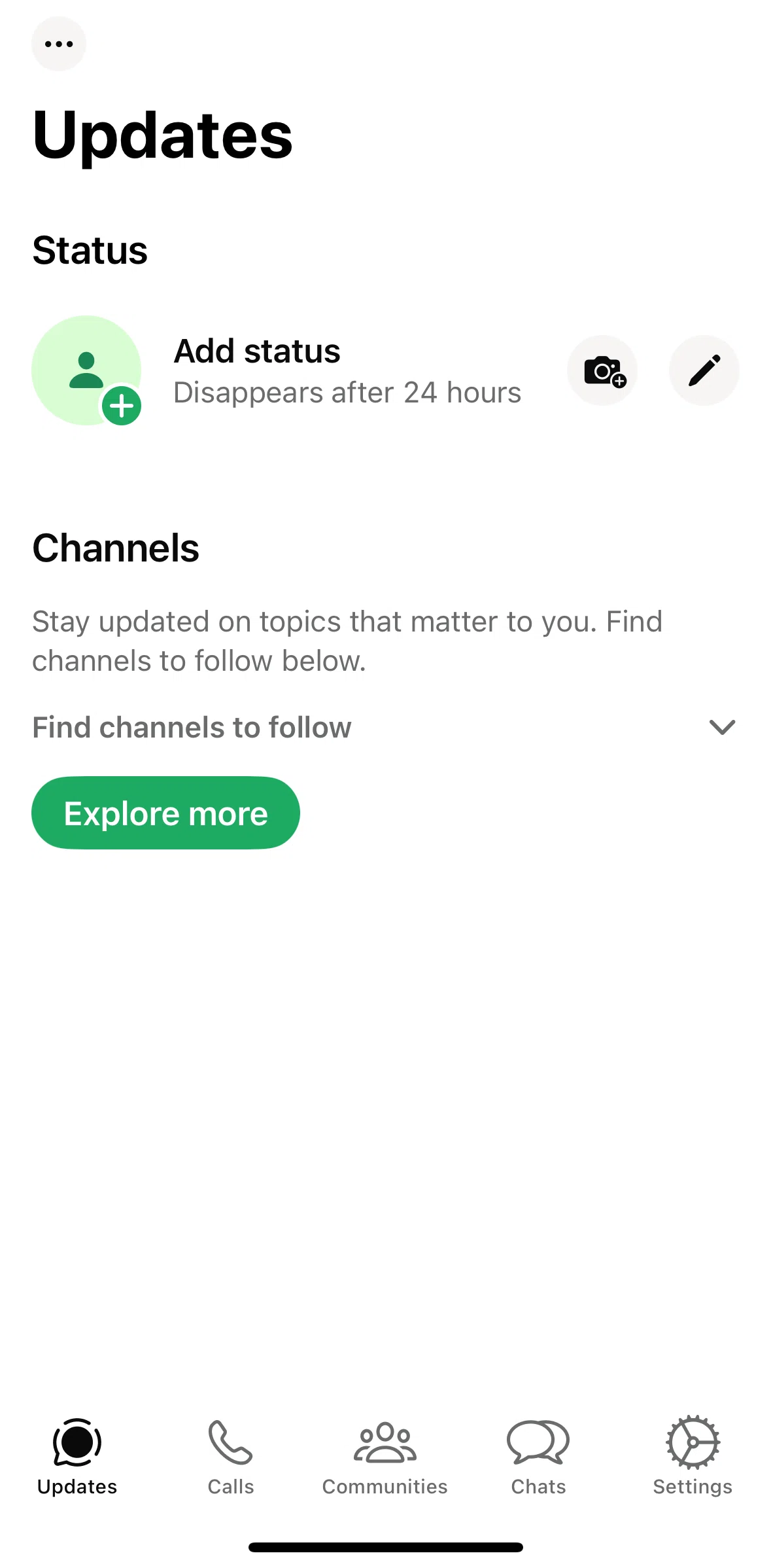 Whatsapp Screen screen in the Browse channels flow