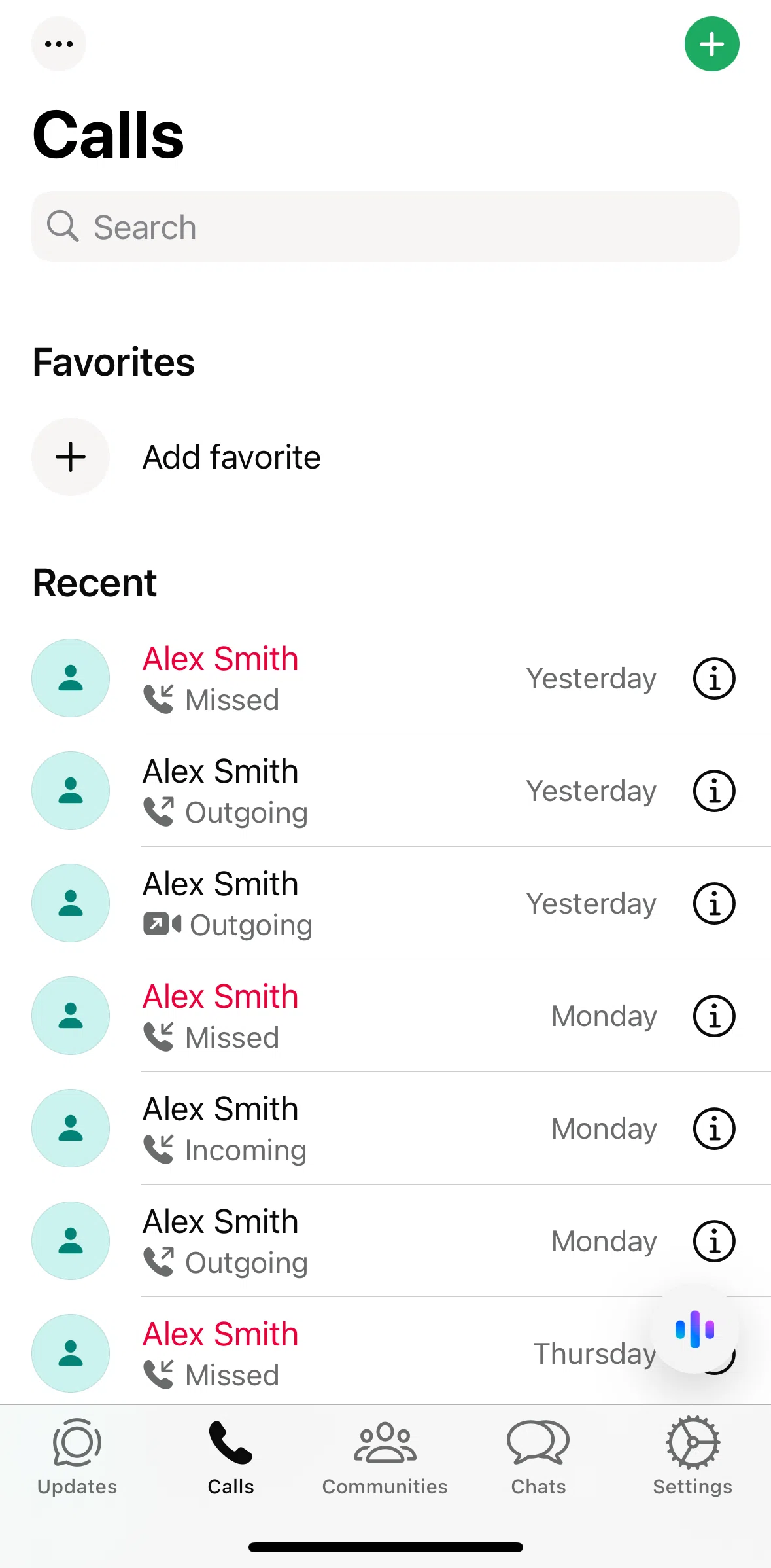 Whatsapp Screen screen in the Creating a call link flow
