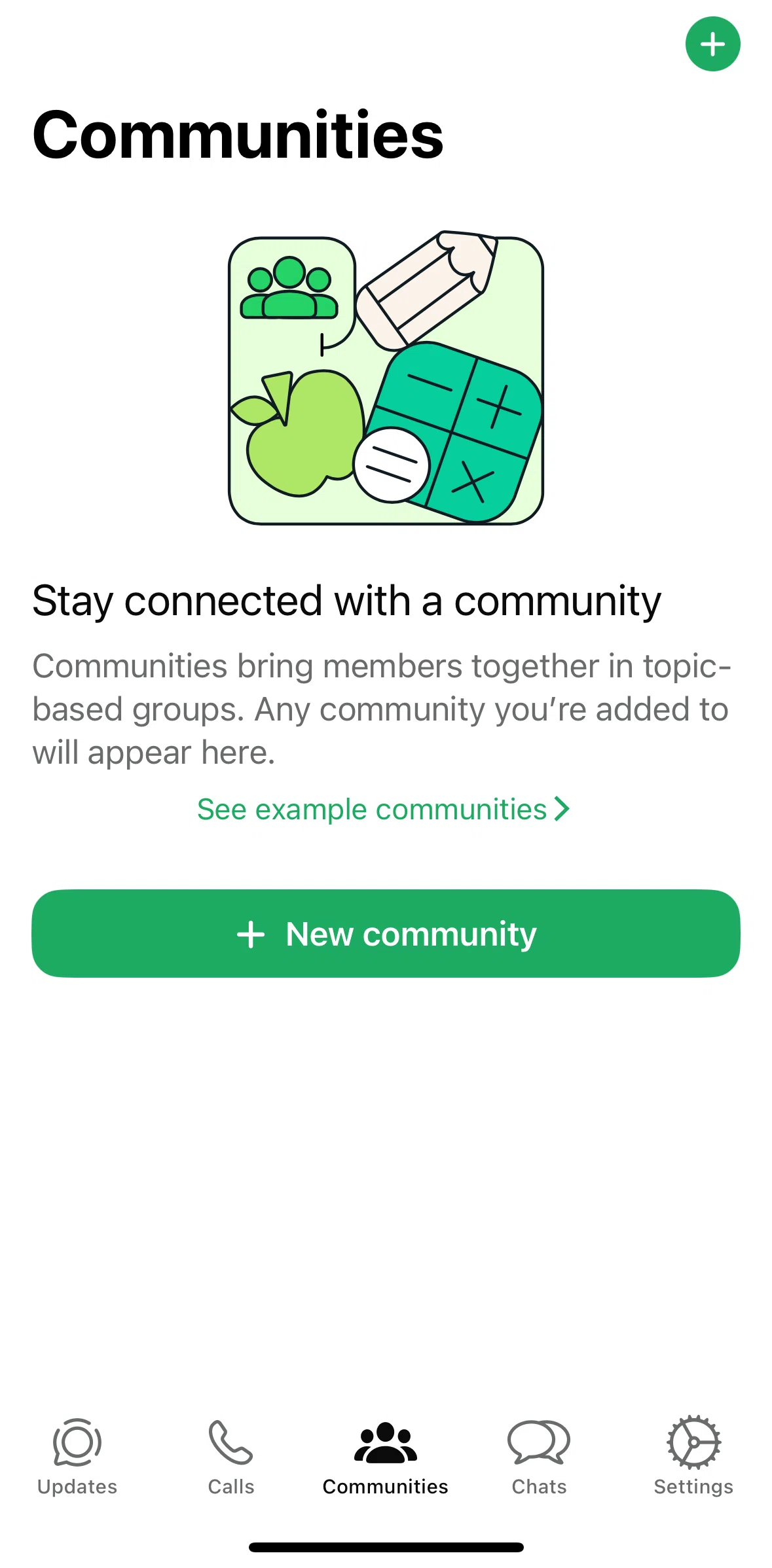 Whatsapp Screen screen in the Creating a community flow
