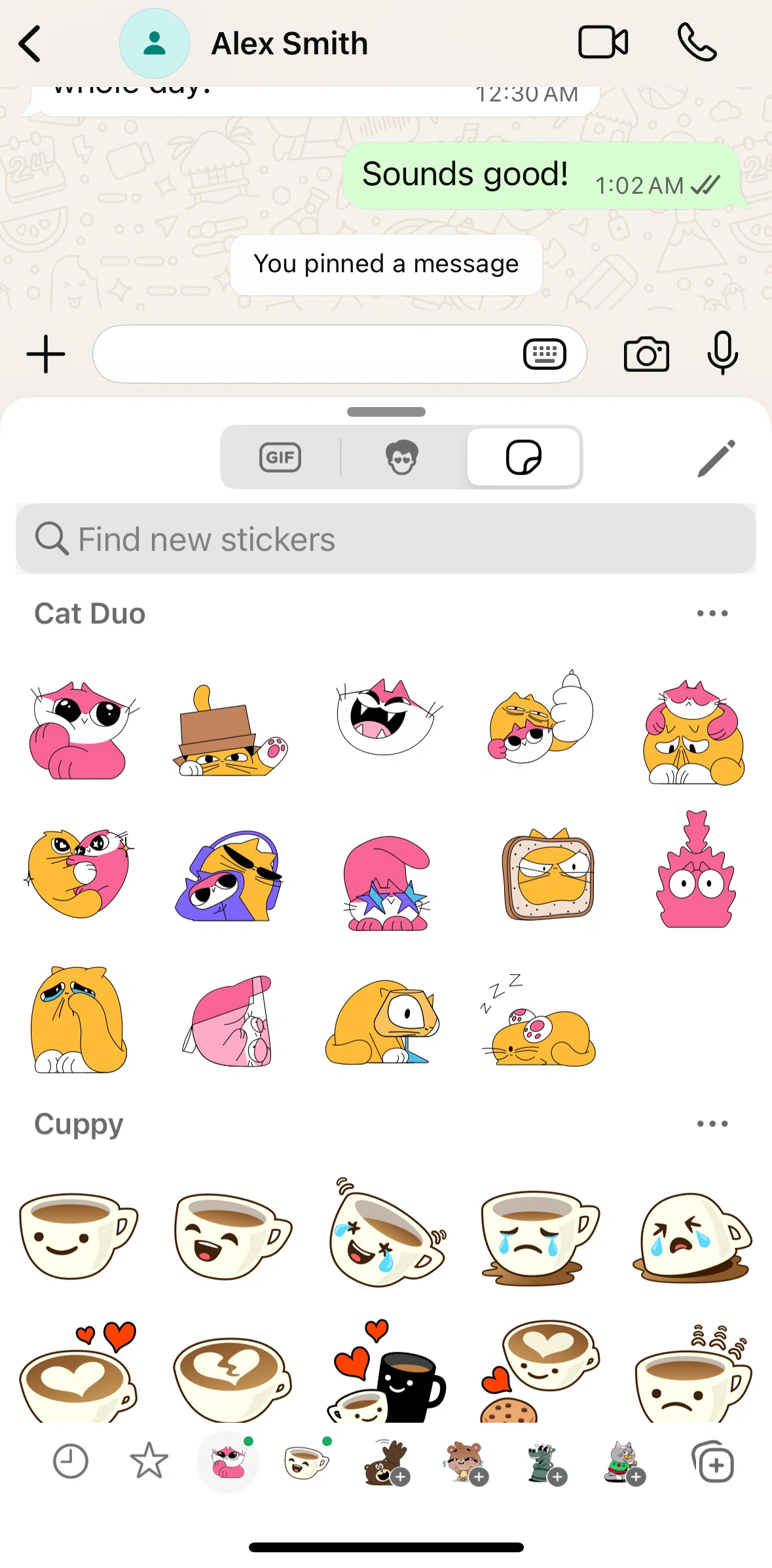 Whatsapp Screen screen in the Deleting stickers flow