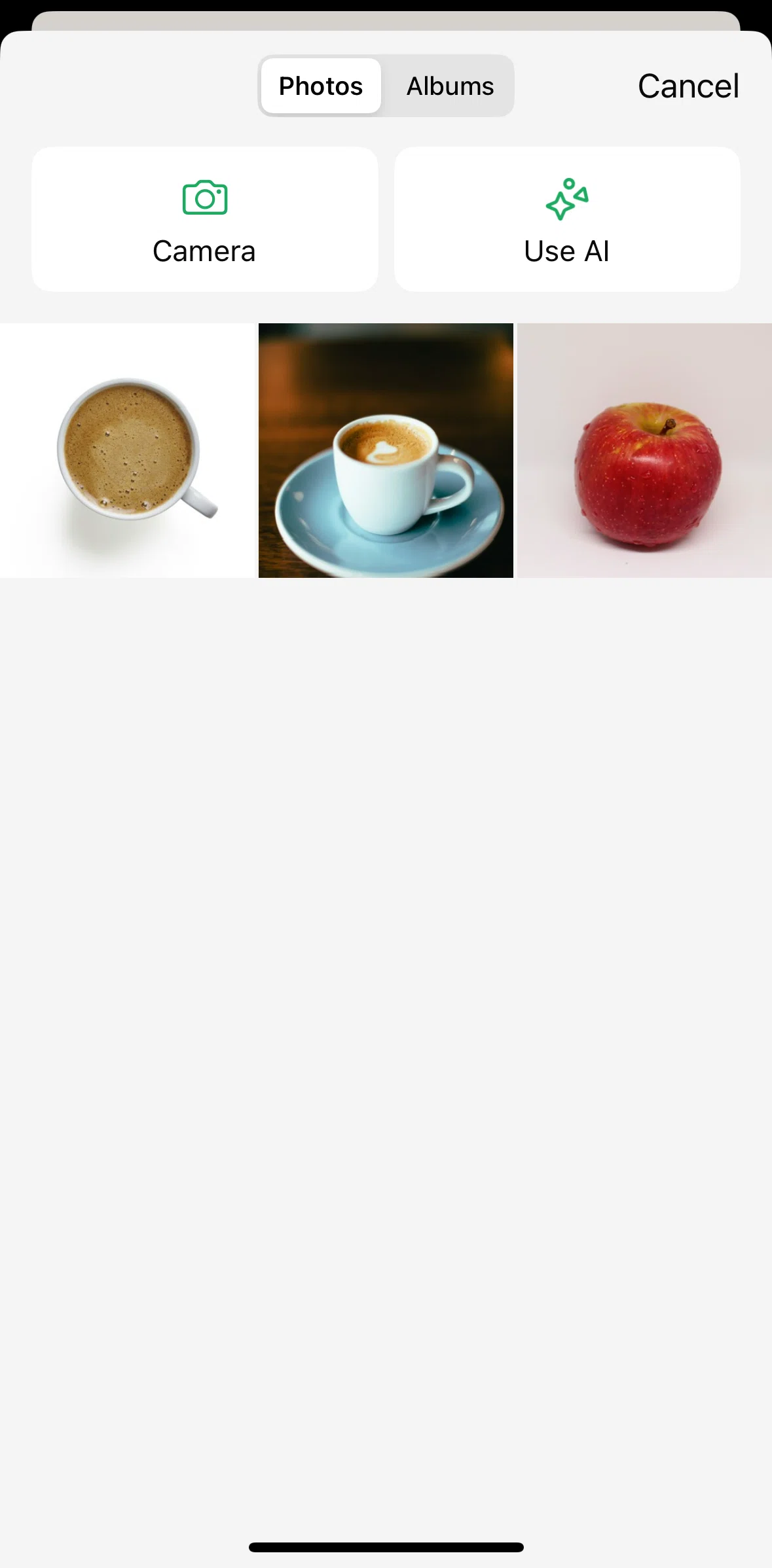 Whatsapp Screen screen in the Generating a sticker with AI flow