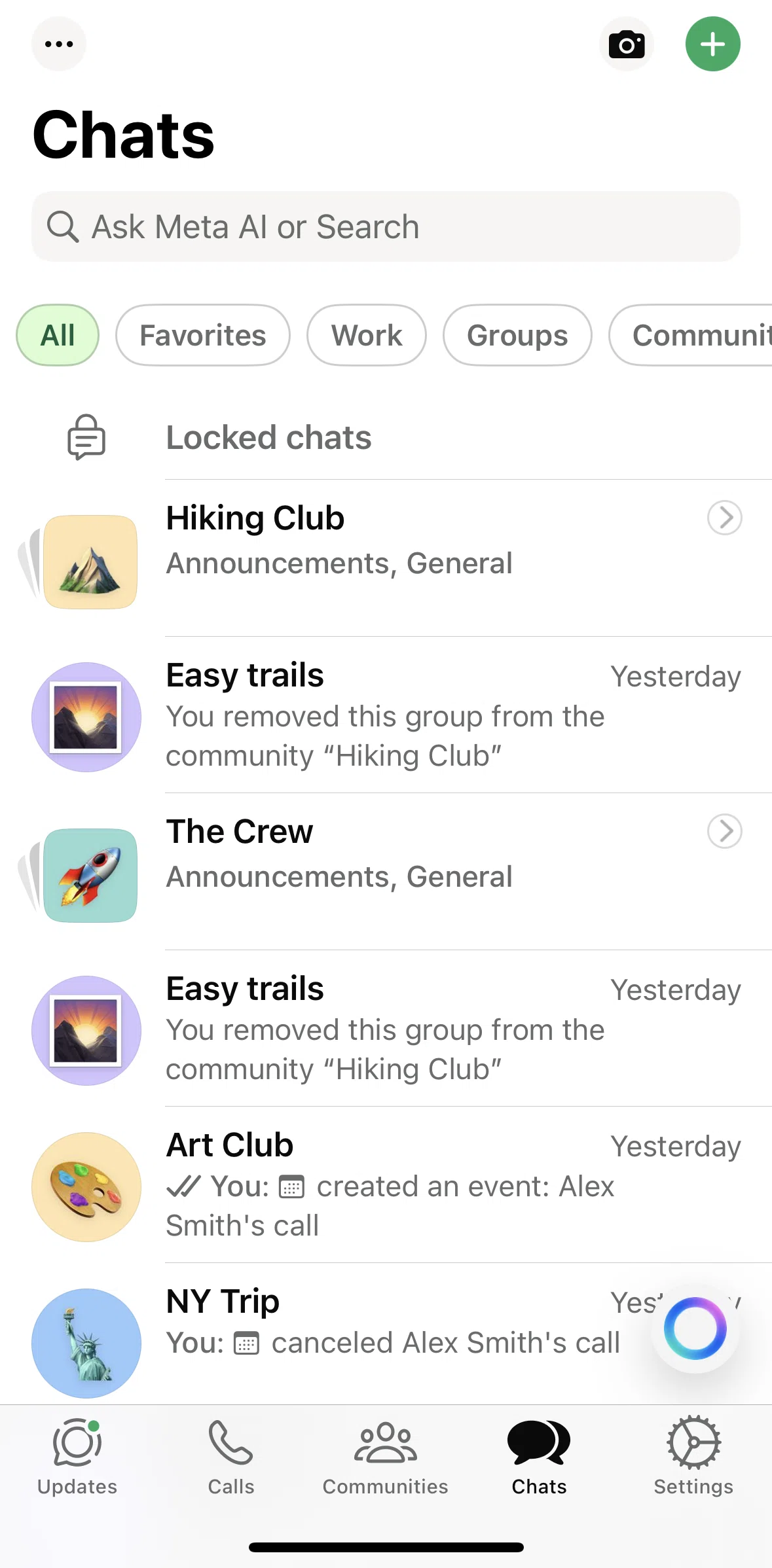 Whatsapp Screen screen in the Locked chats flow