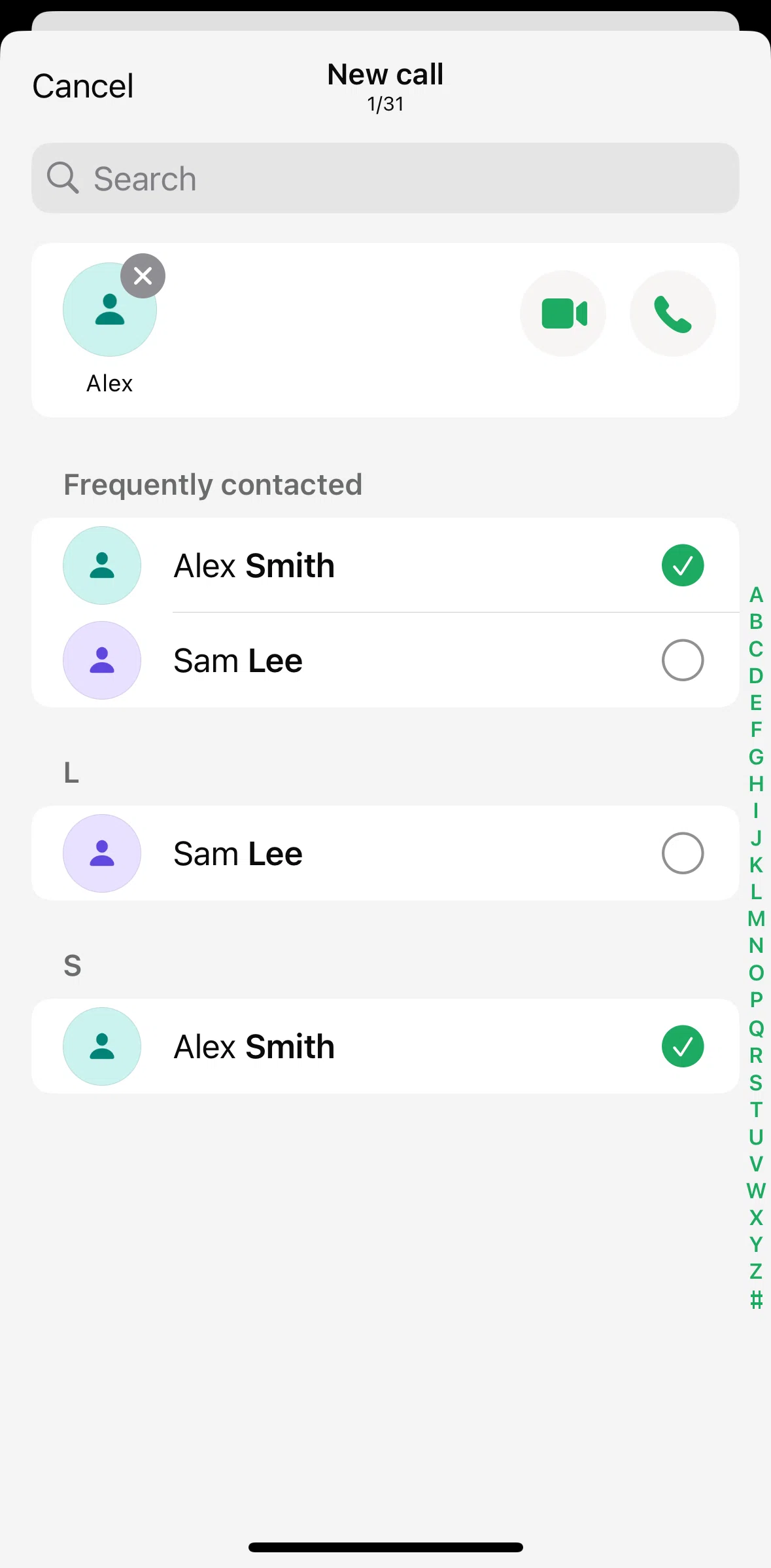 Whatsapp Screen screen in the Making a voice call flow