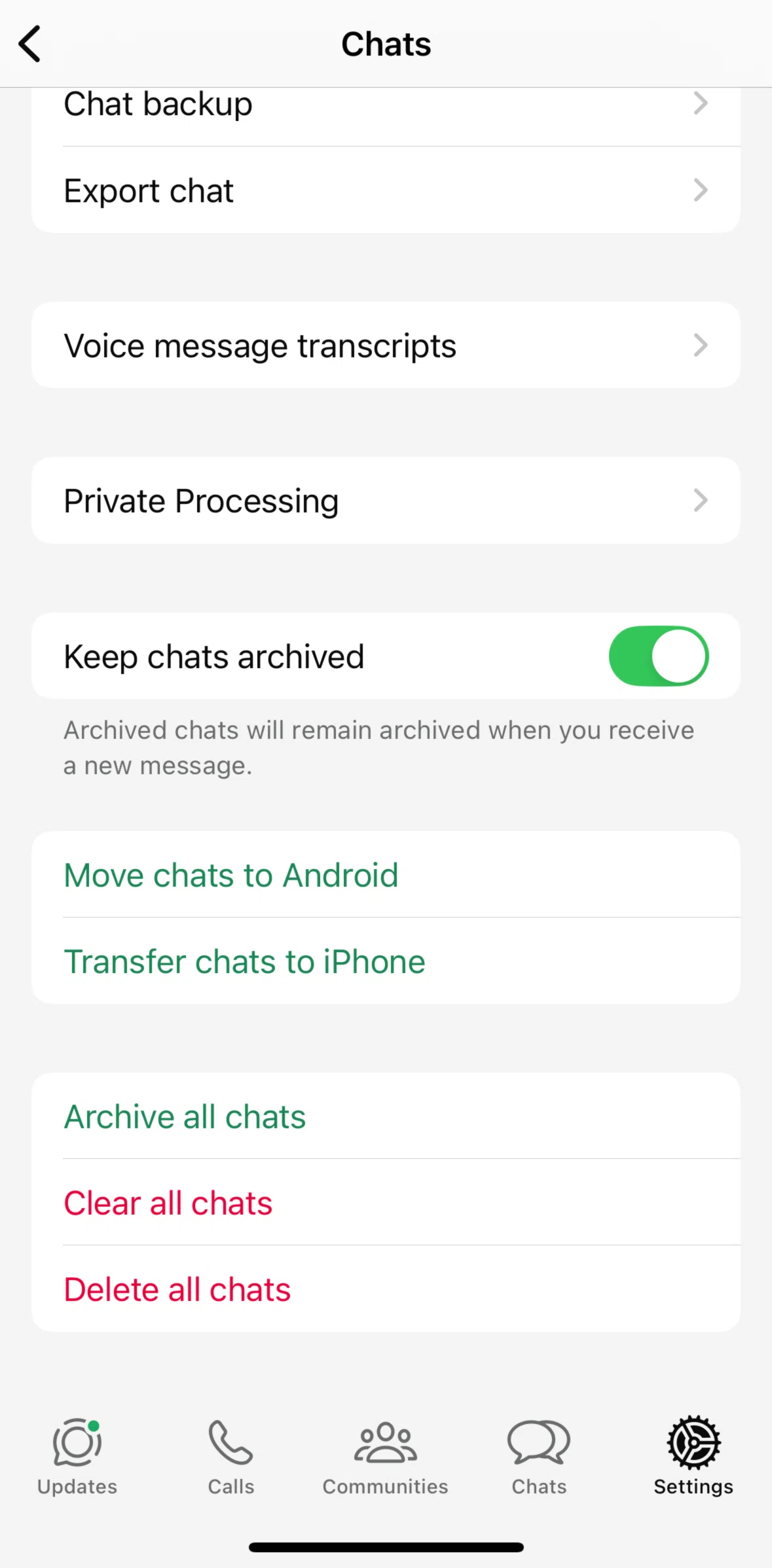 Whatsapp Screen screen in the Move chats to android flow