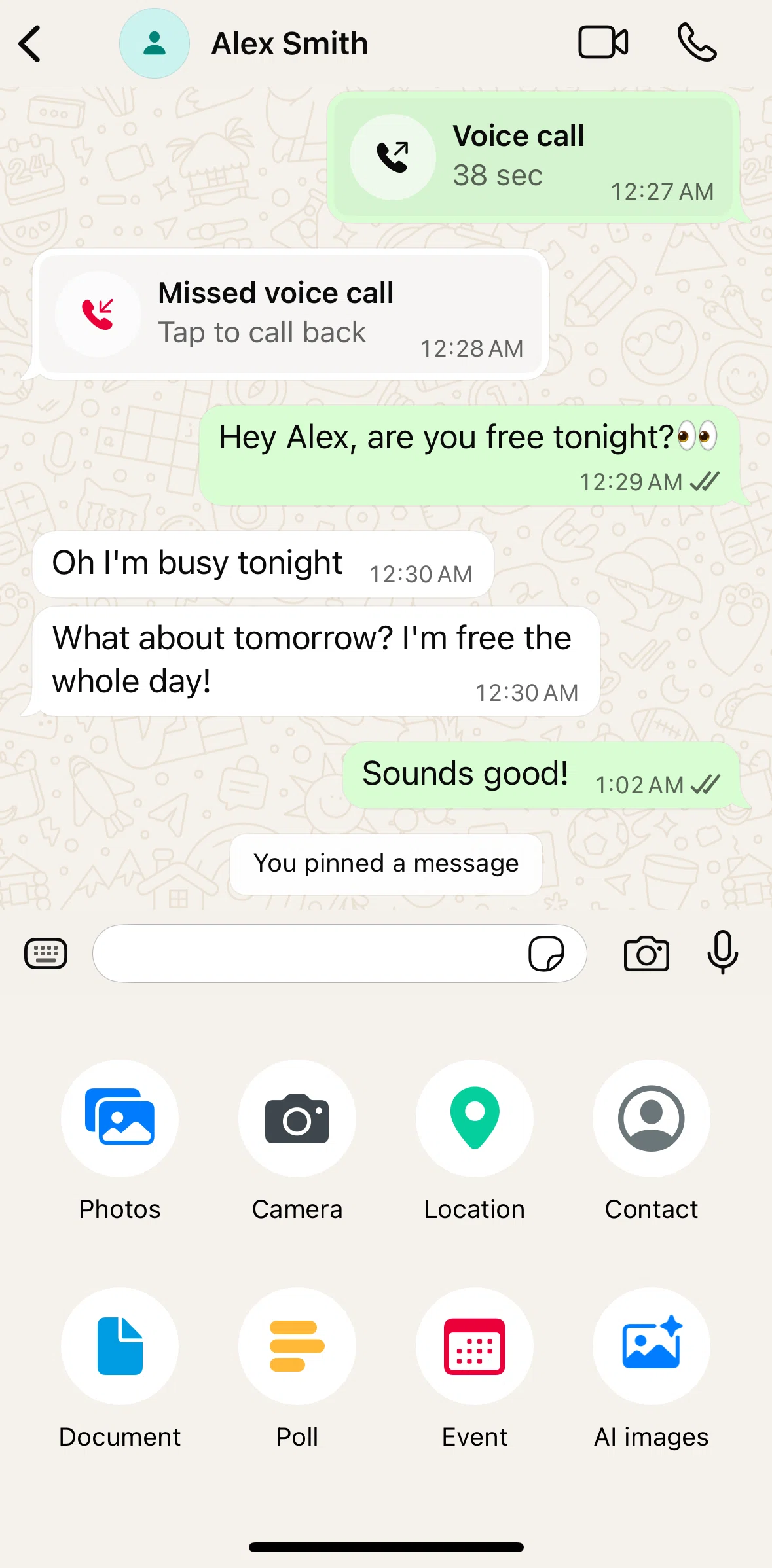 Whatsapp Screen screen in the Sending a document flow
