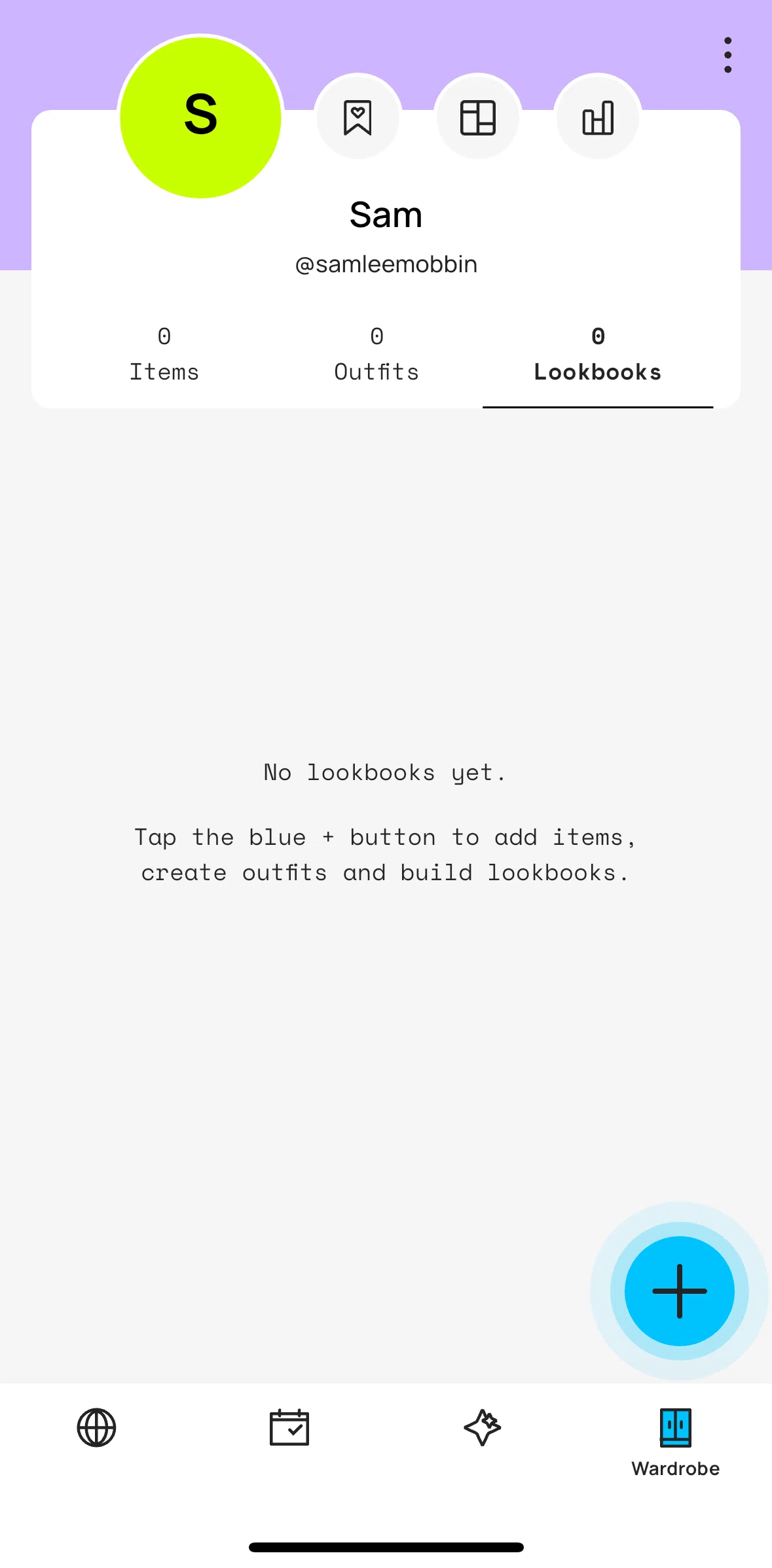 Whering Screen screen in the Creating a lookbook flow