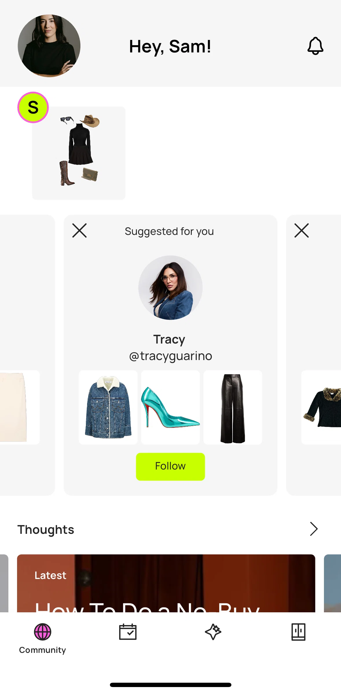 Whering Screen screen in the View user profile flow