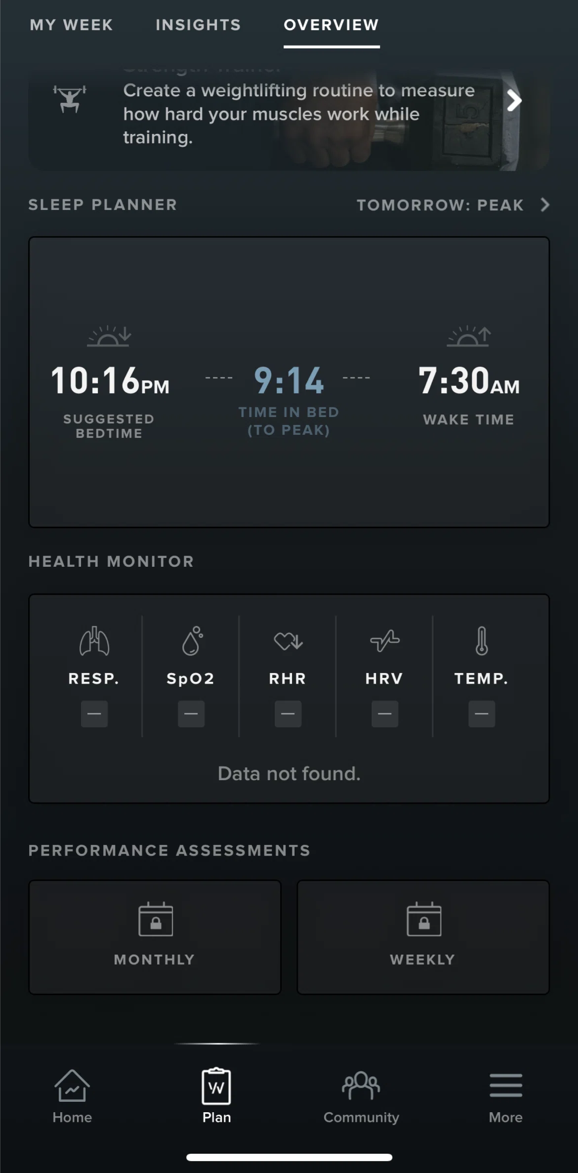 WHOOP Screen screen in the Health monitor flow
