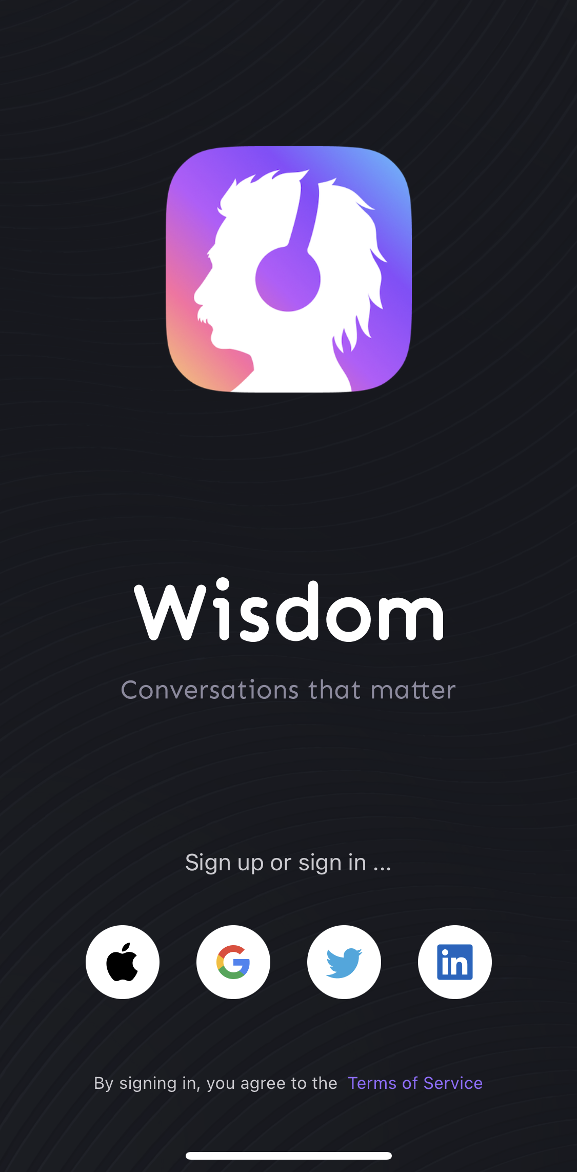Wisdom Start screen screen in the General Browsing flow