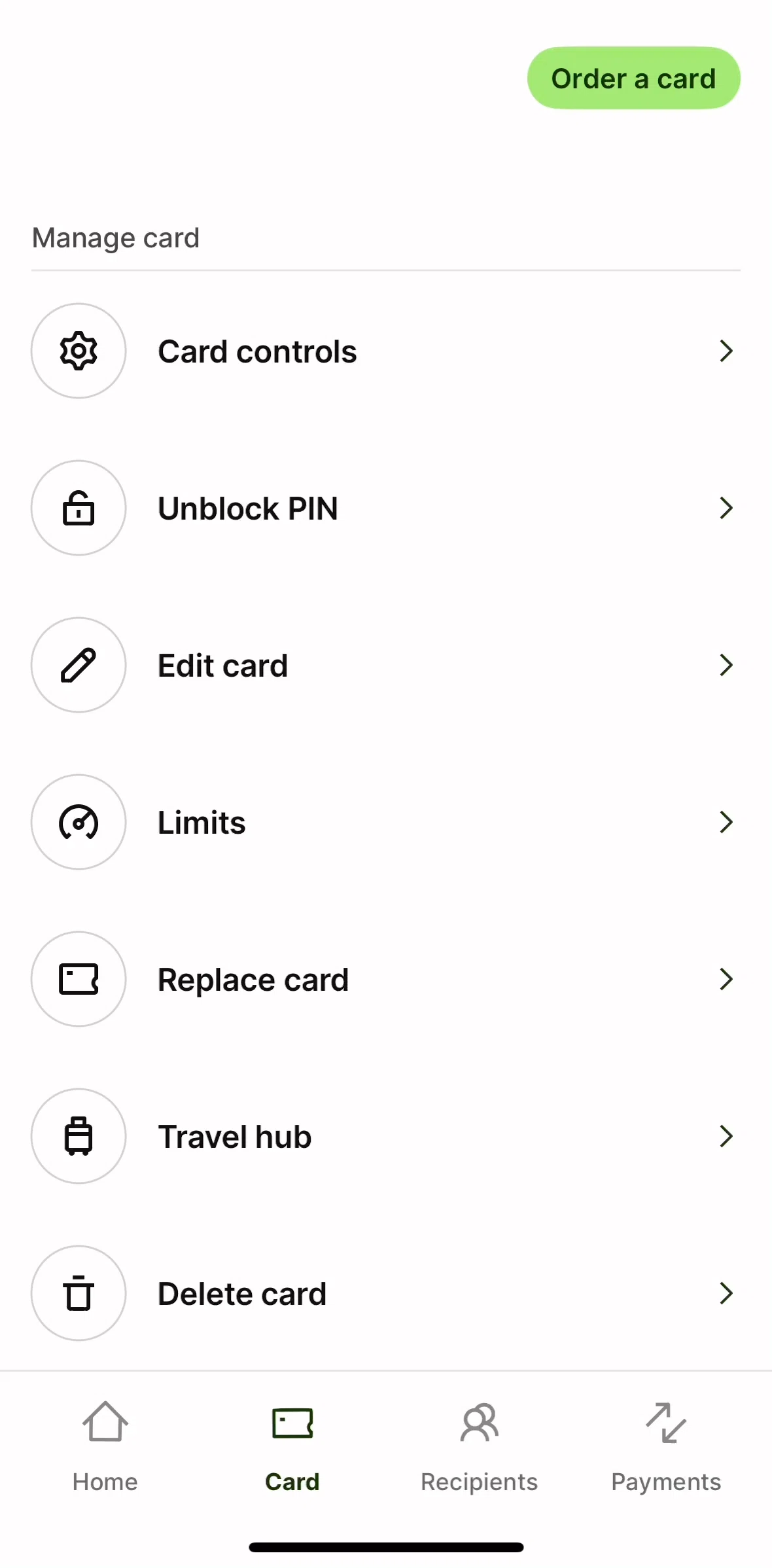 Wise Screen screen in the Changing ATM withdrawal limits flow