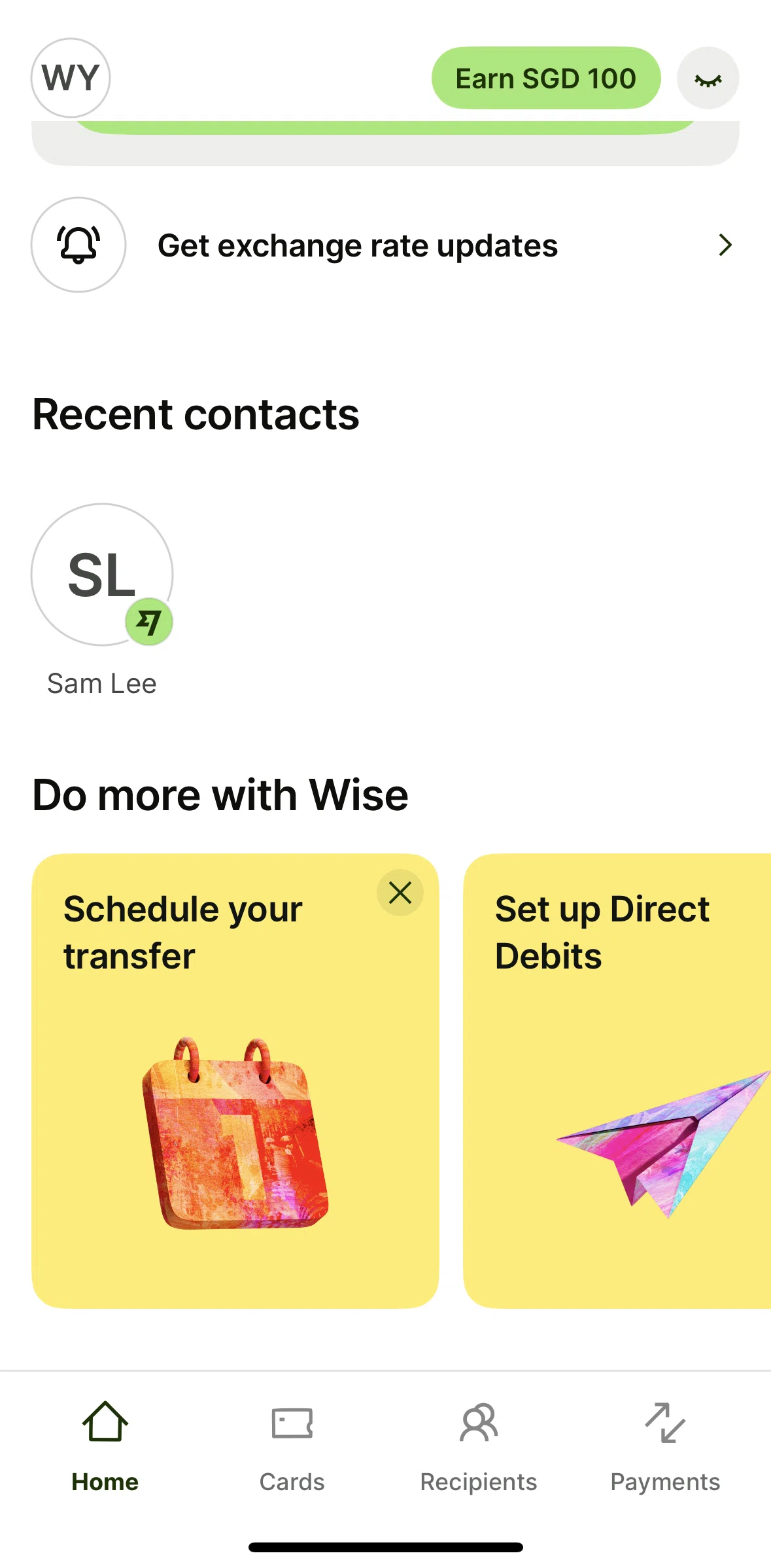 Wise Screen screen in the Creating an exchange rate alert flow