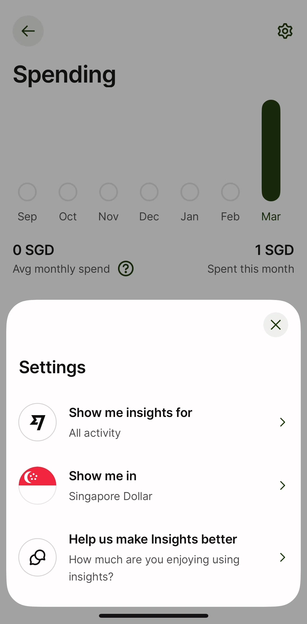 Wise Screen screen in the Giving feedback (Spending) flow