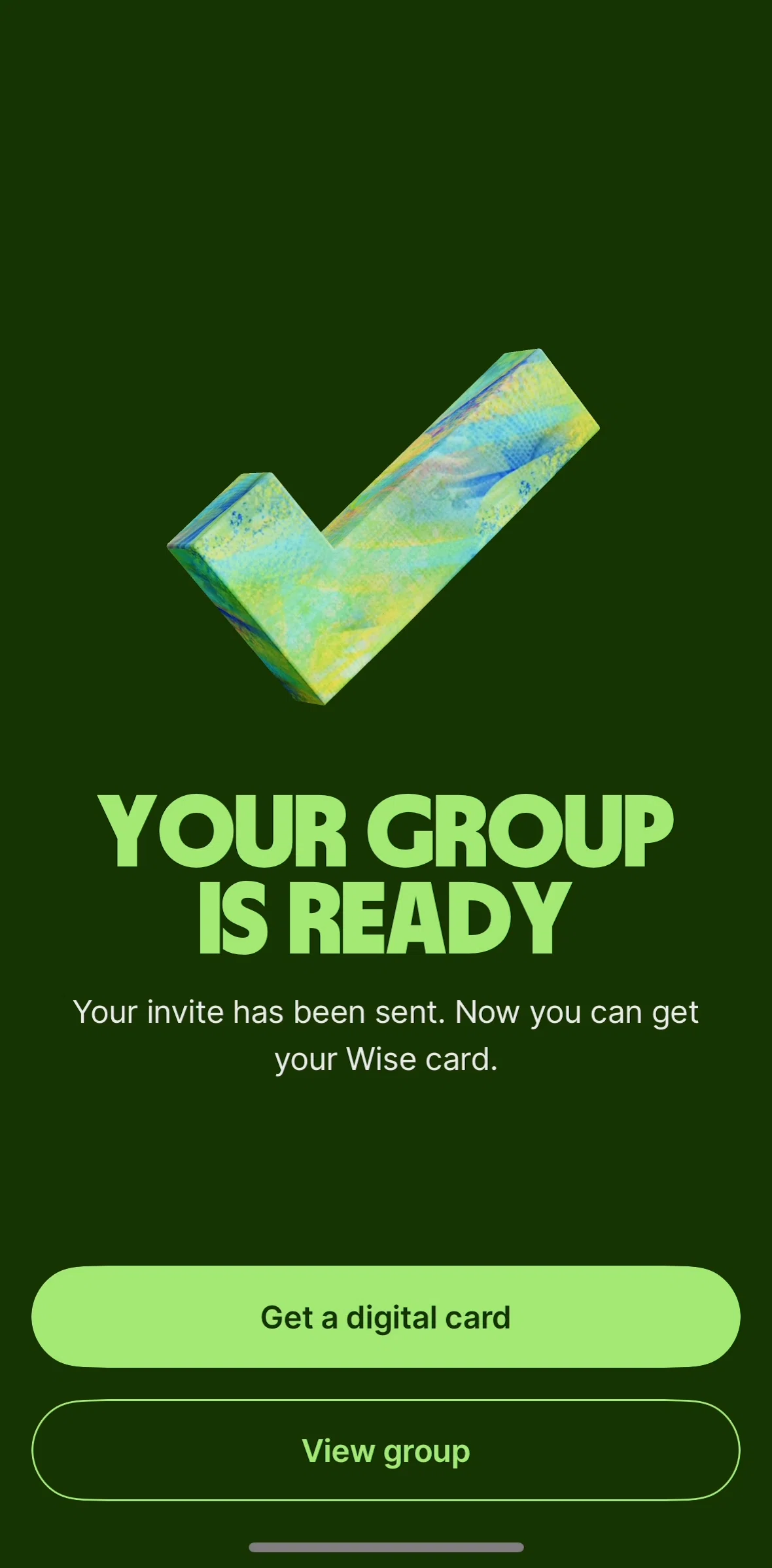 Wise Screen screen in the Group detail flow