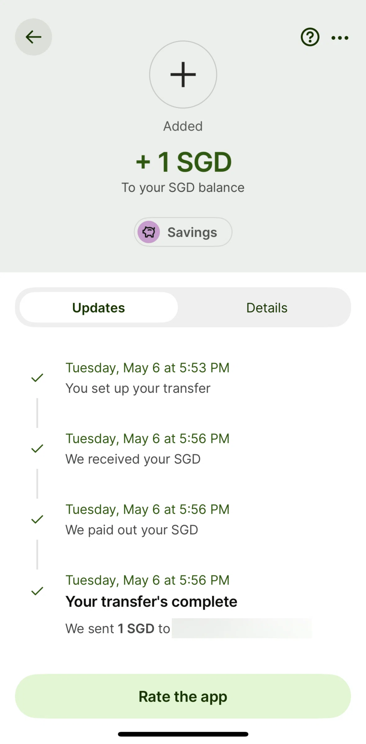 Wise Screen screen in the Hiding an activity (transaction options) flow