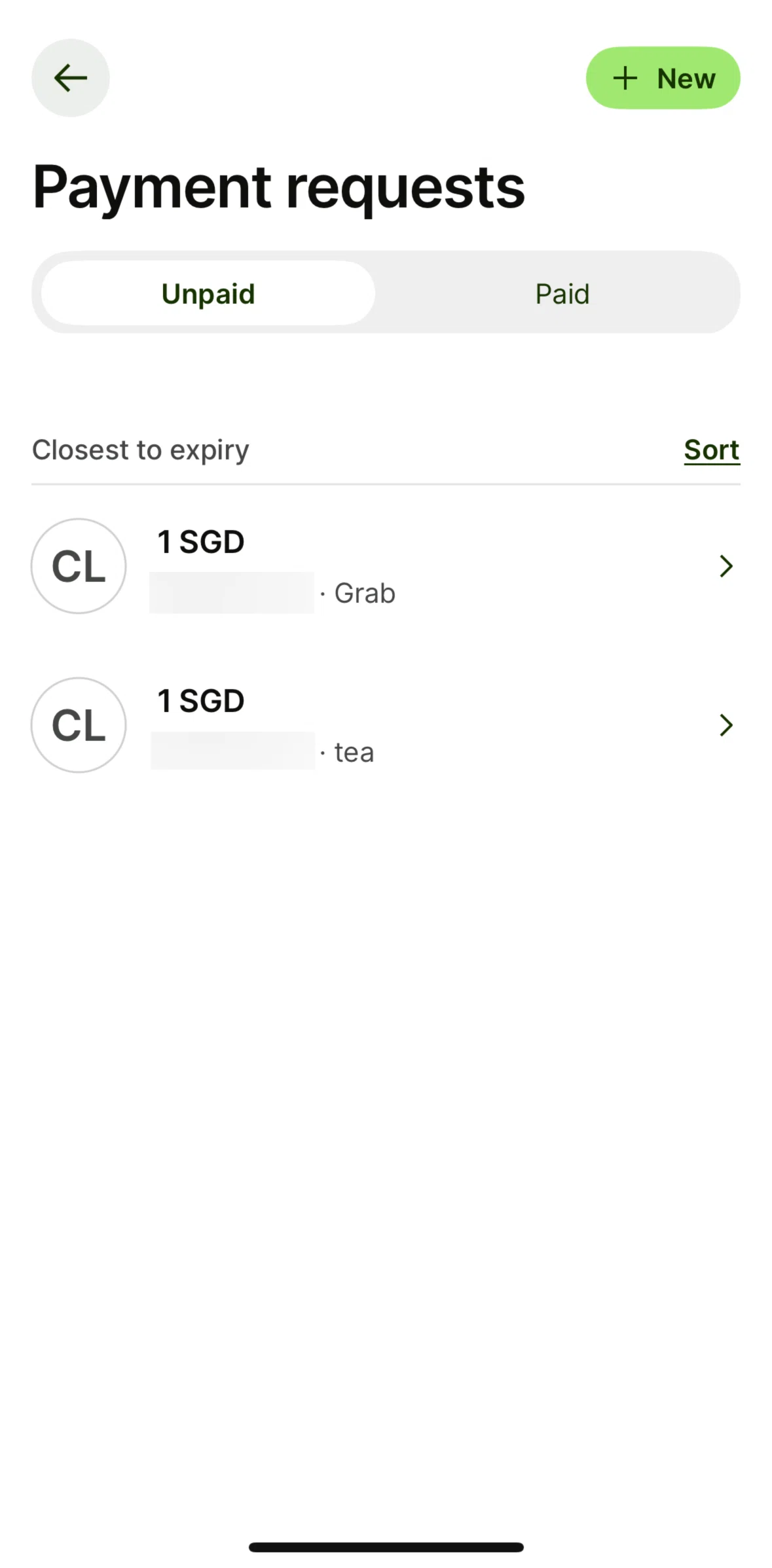 Wise Screen screen in the Payment request detail flow