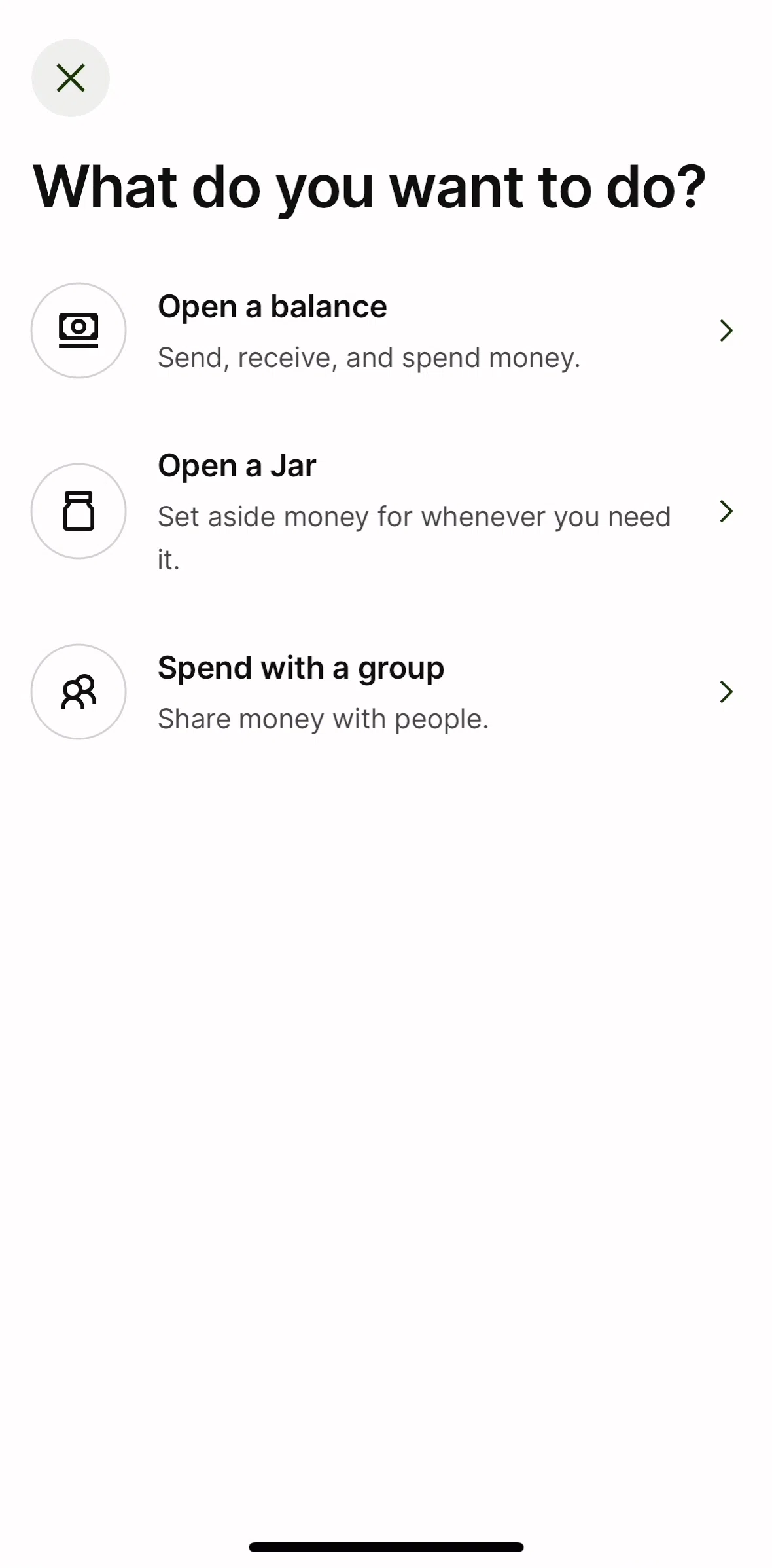 Wise Screen screen in the Setting up group spending flow