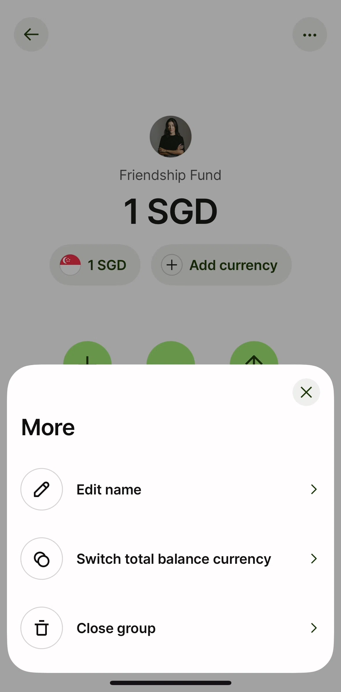 Wise Screen screen in the Switch total balance currency flow