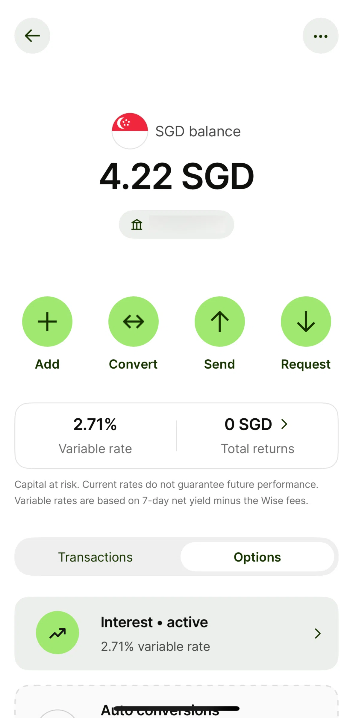 Wise Screen screen in the Turning off Interest flow
