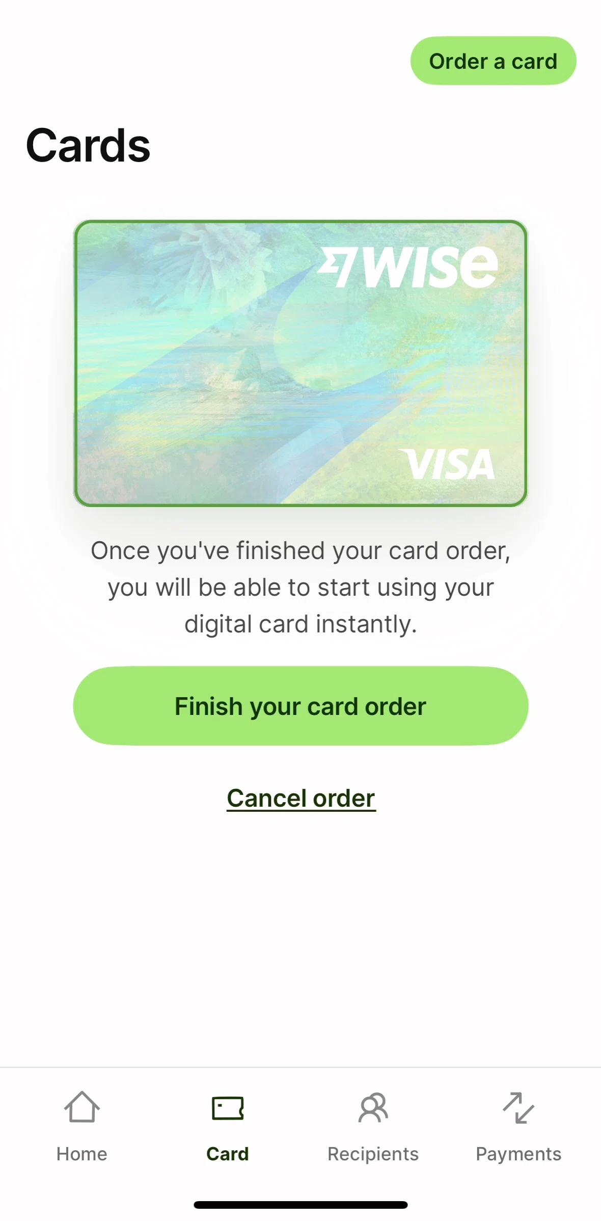 Wise Screen screen in the Uploading proof of address flow