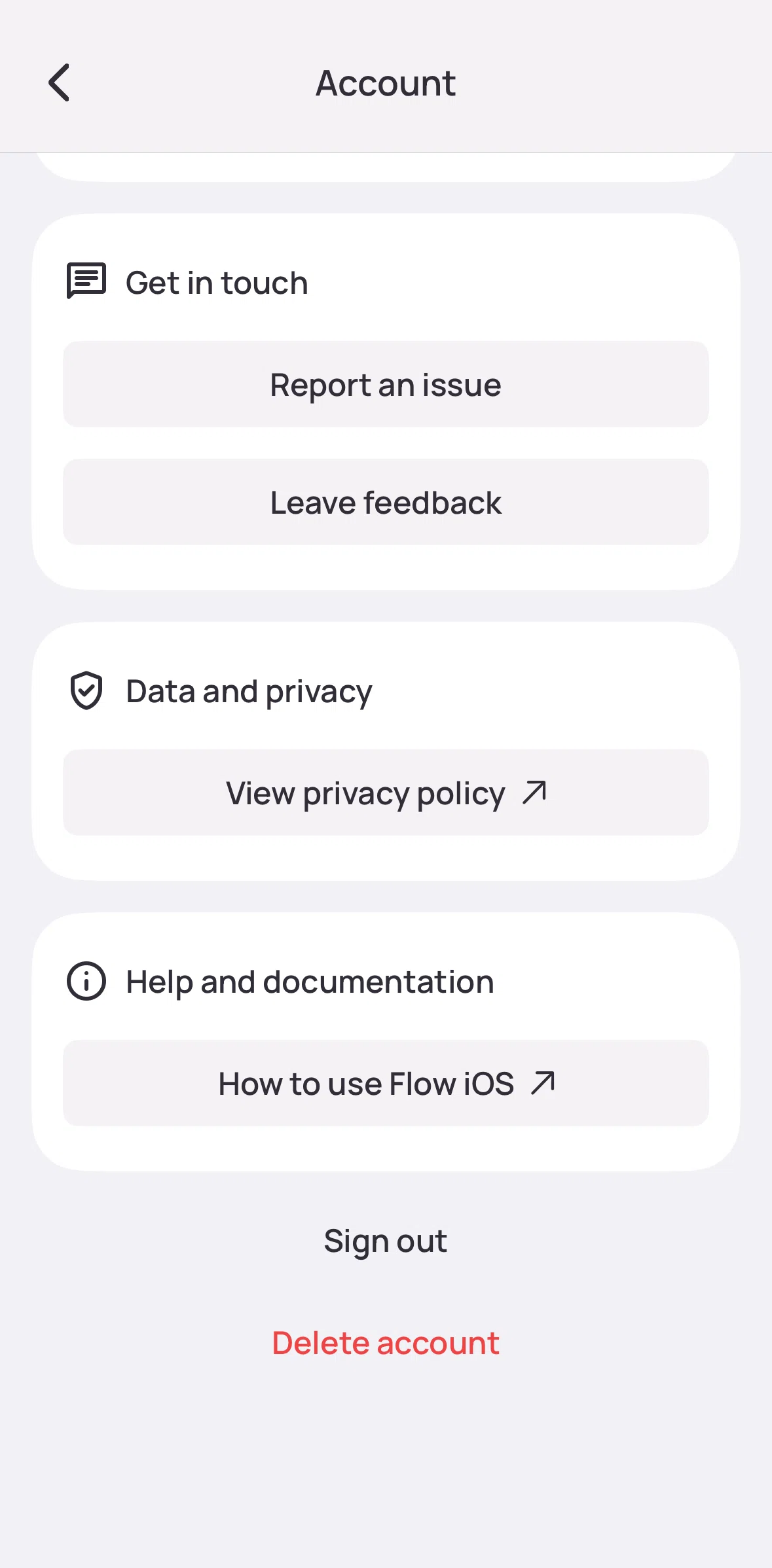 Wispr Flow Screen screen in the Logging out flow