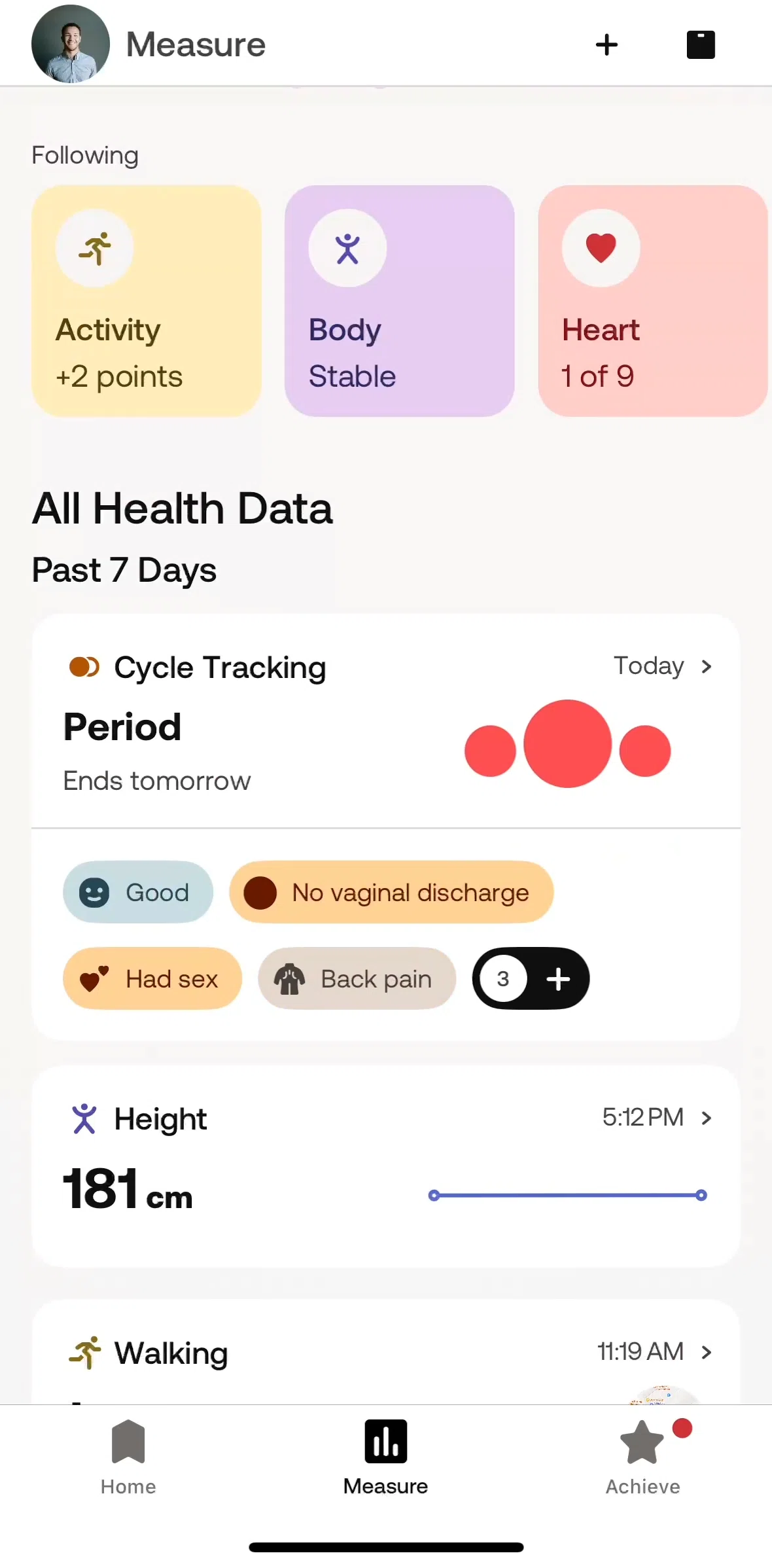 Withings Healthmate Screen screen in the Health scores flow