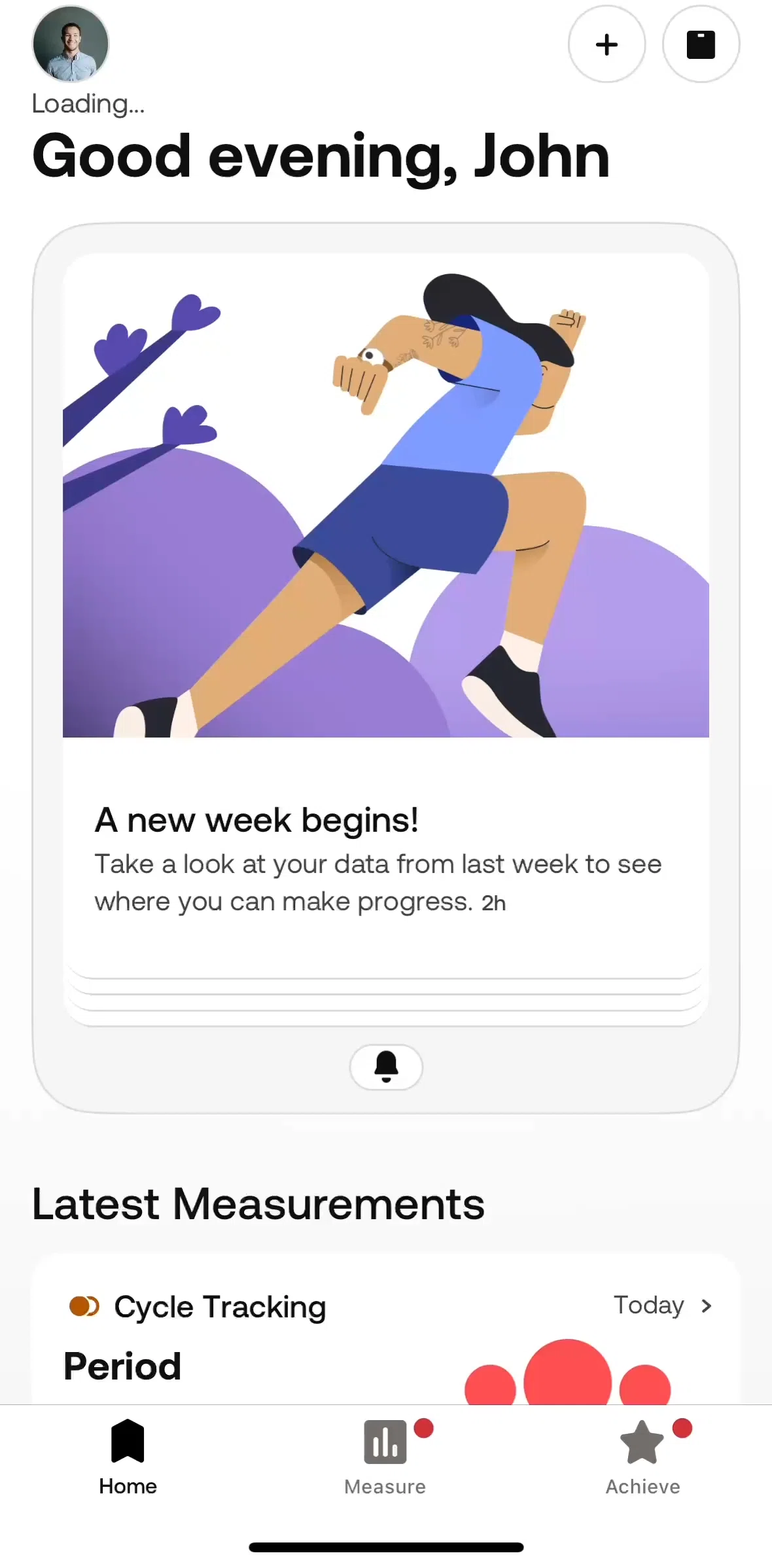 Withings Healthmate Screen screen in the Measure (Withings+) flow
