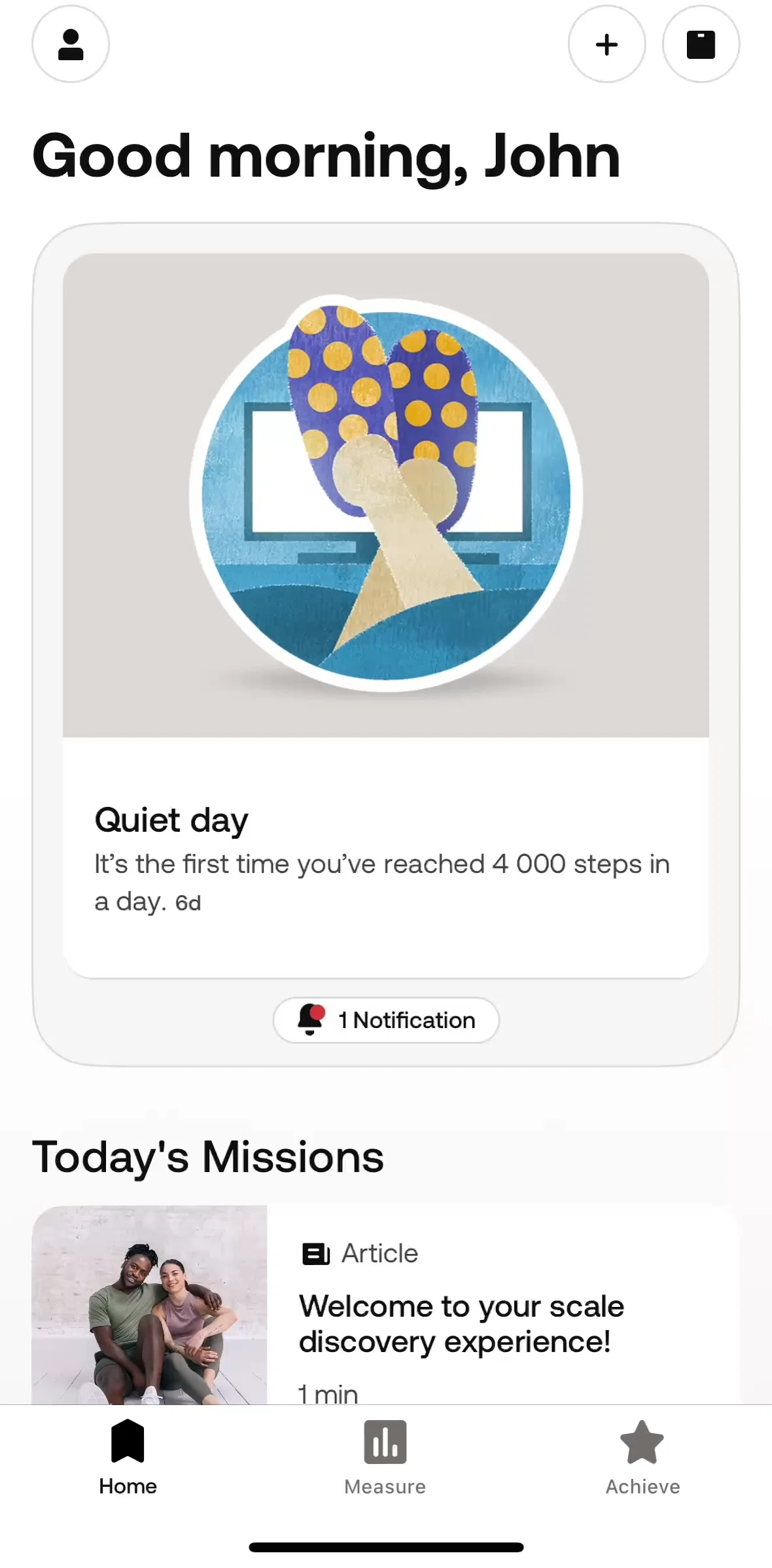 Withings Healthmate Screen screen in the Notifications flow