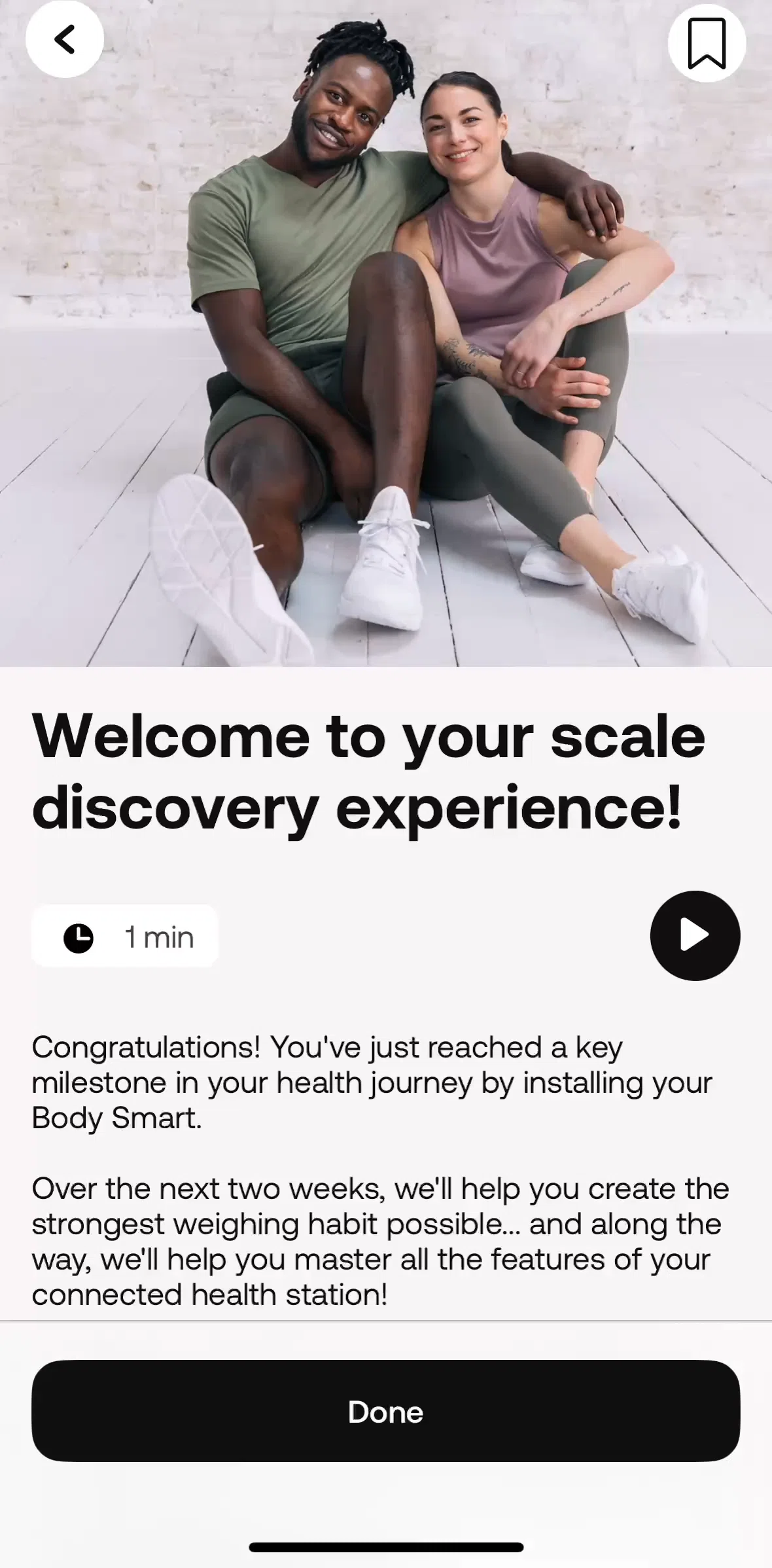 Withings Healthmate Screen screen in the Saving an article flow