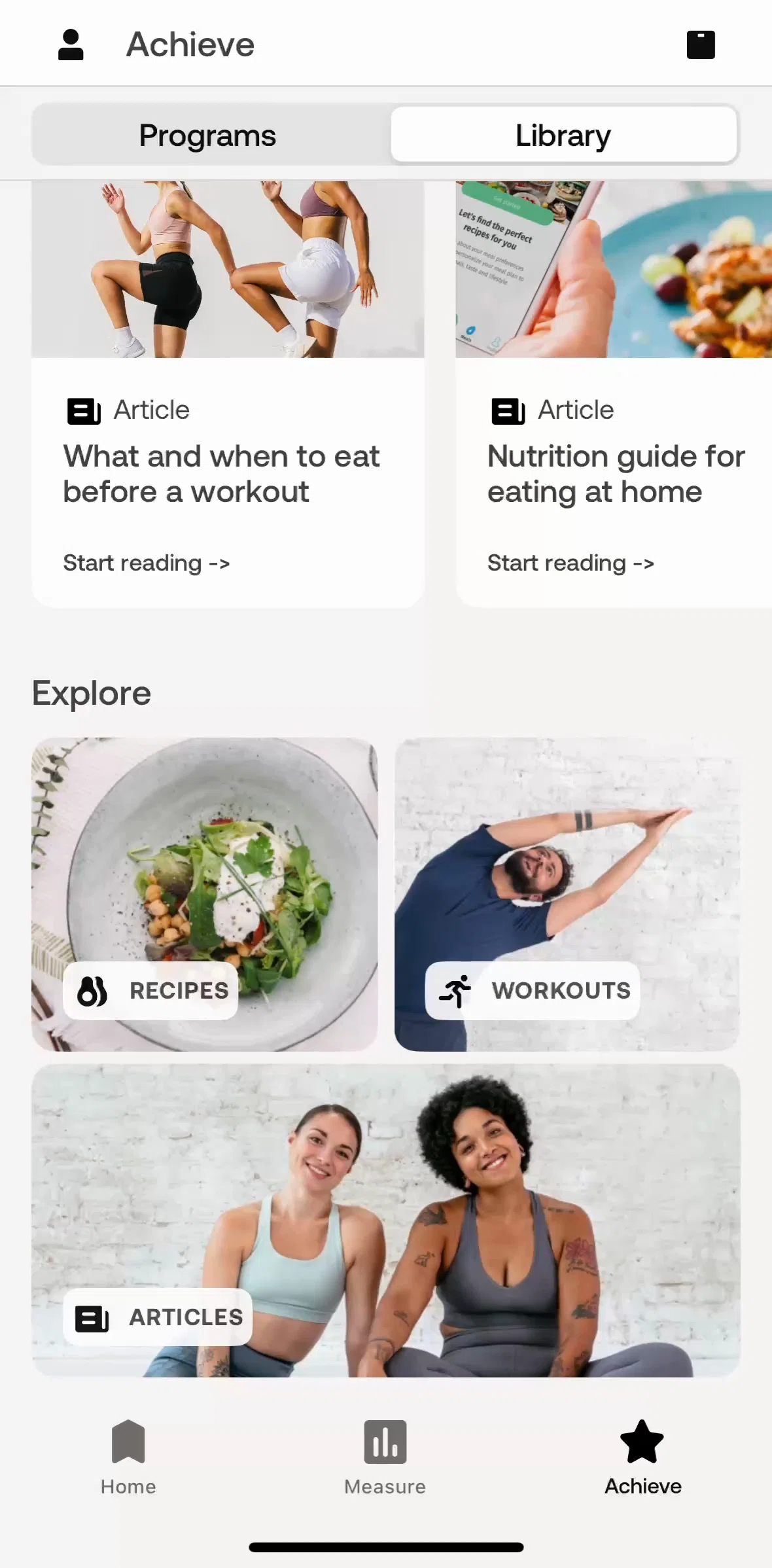 Withings Healthmate Screen screen in the Workout detail flow
