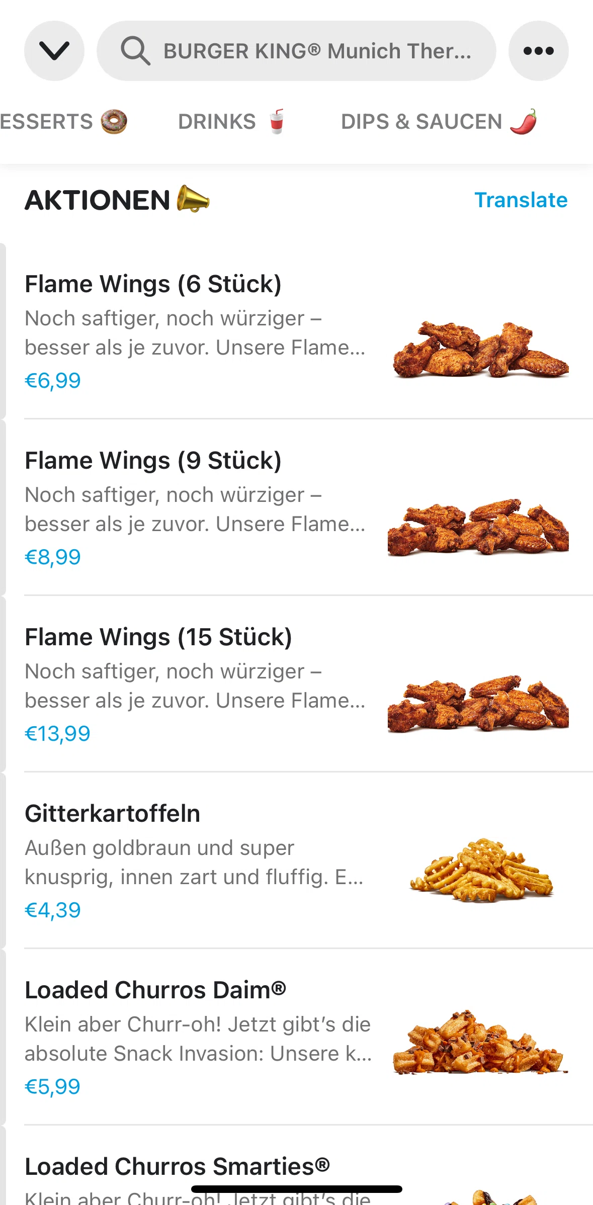 Wolt Delivery Screen screen in the Changing menu language flow