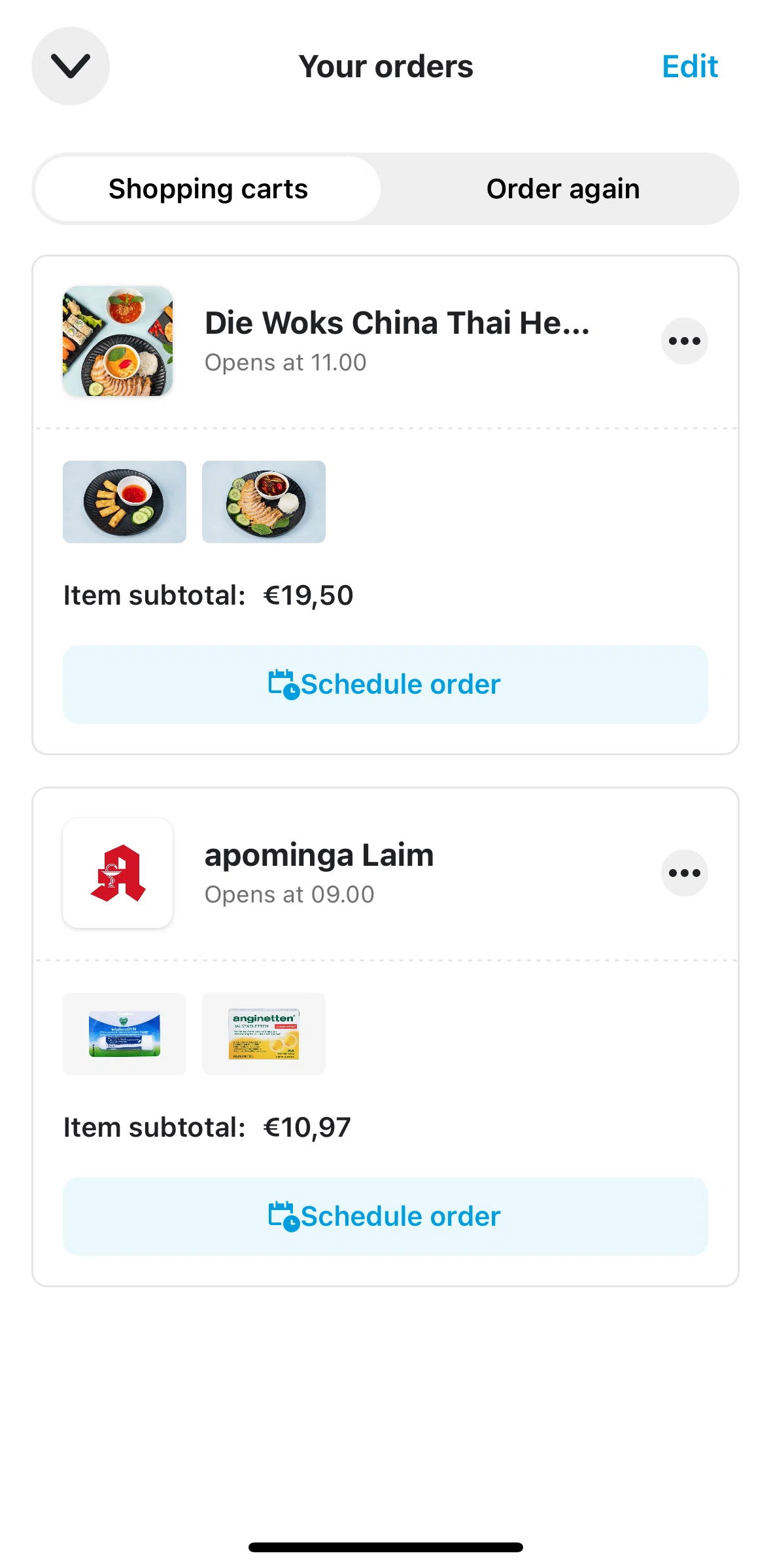 Wolt Delivery Screen screen in the Deleting items flow