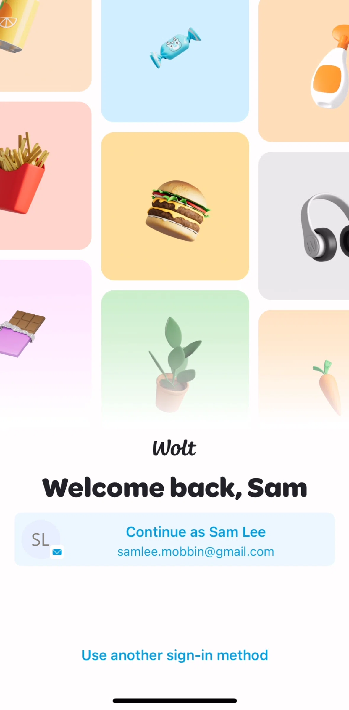 Wolt Delivery Screen screen in the Logging in flow