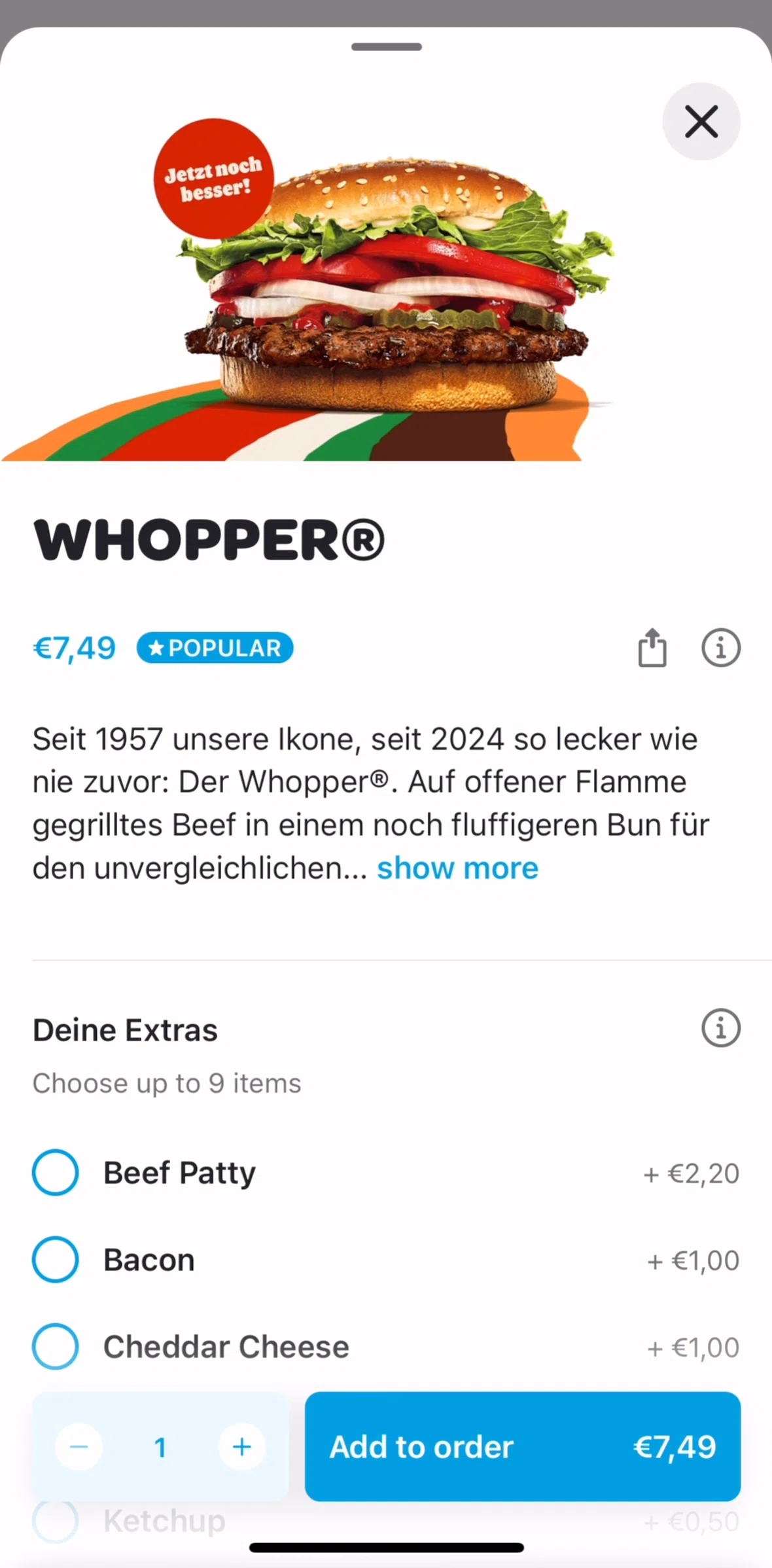 Wolt Delivery Screen screen in the Product info flow