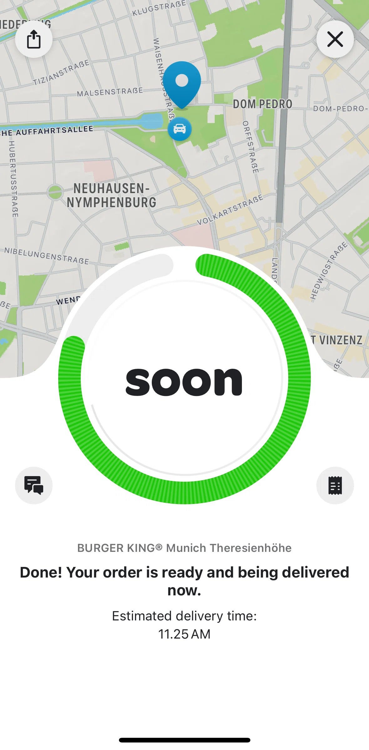 Wolt Delivery Screen screen in the Sending a message flow