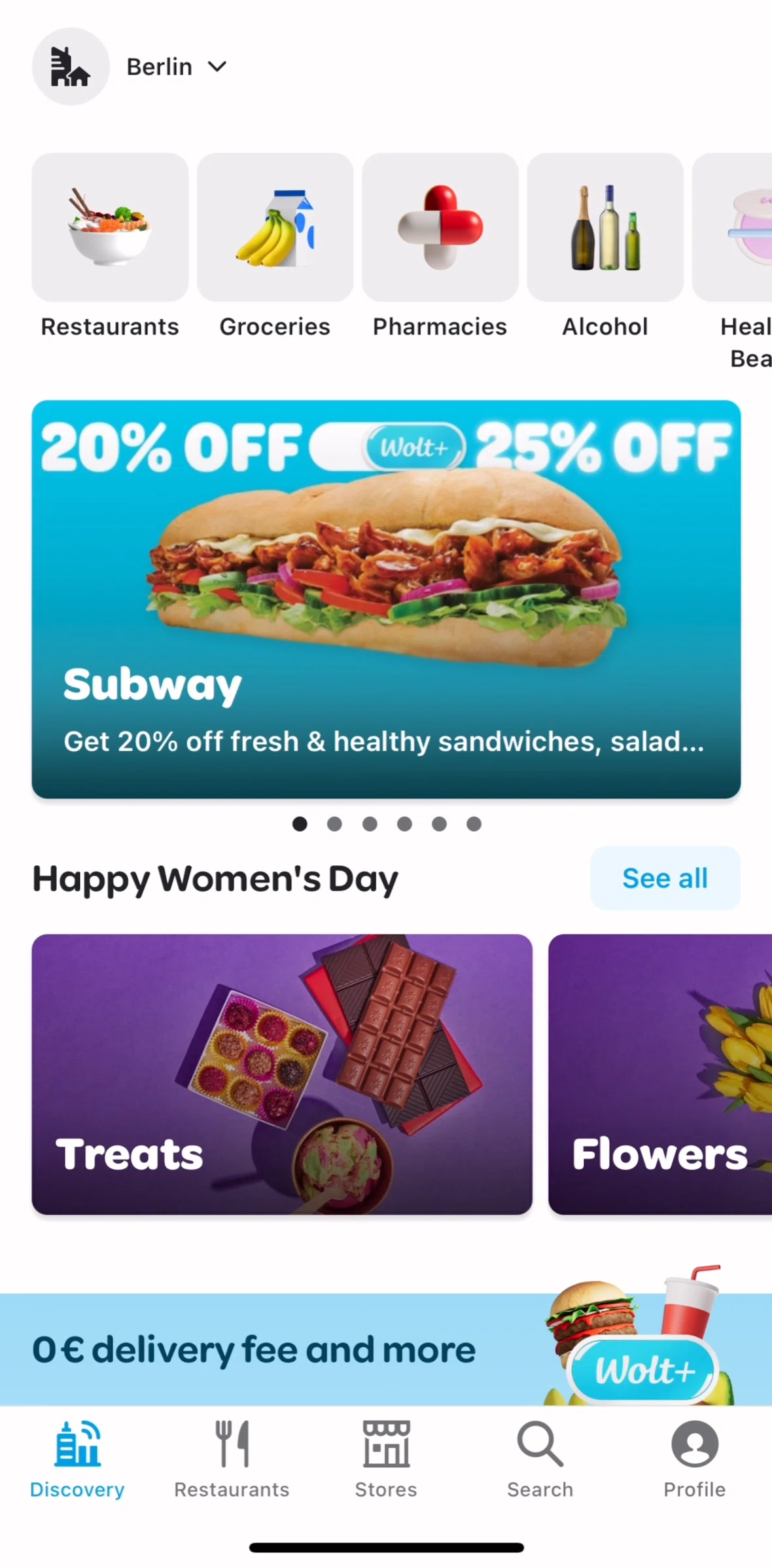 Wolt Delivery Screen screen in the Stores flow