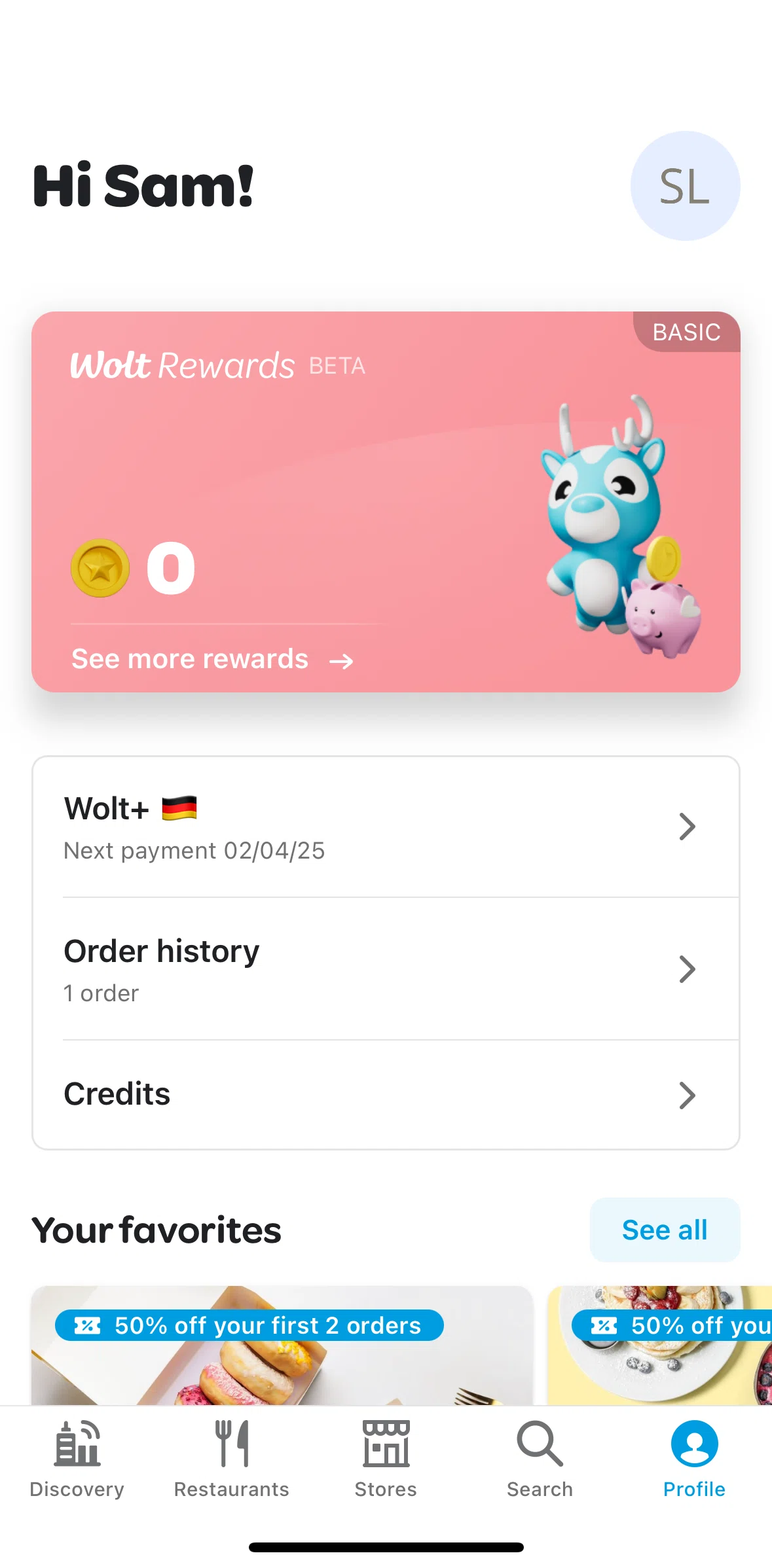 Wolt Delivery Screen screen in the Wolt Rewards flow
