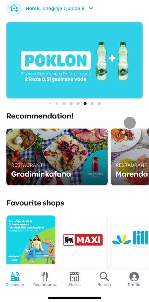Wolt Home screen in the Creating Promo Codes flow
