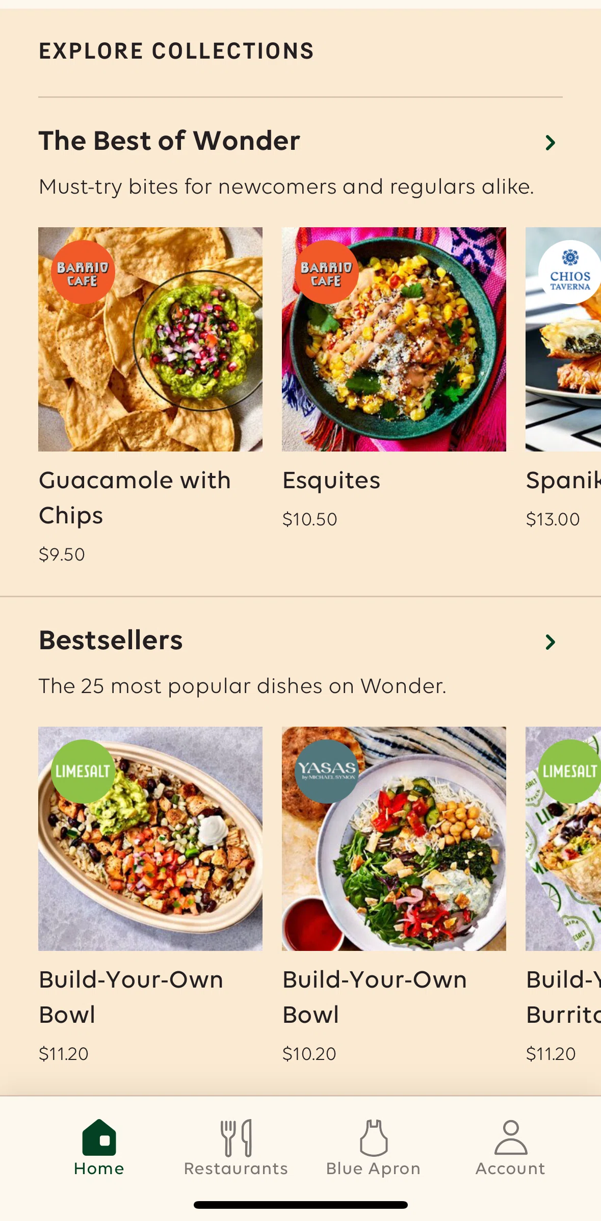 Wonder Screen screen in the Bestsellers flow