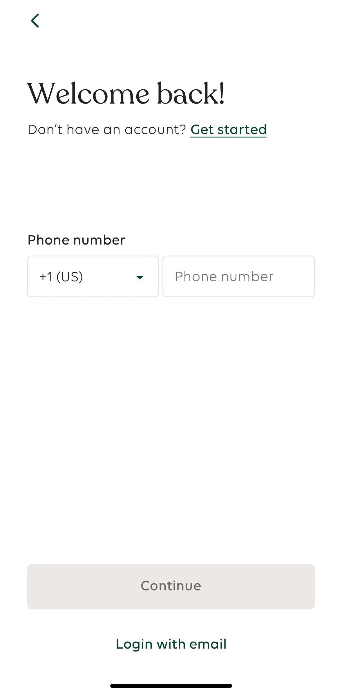 Wonder Screen screen in the Logging in flow