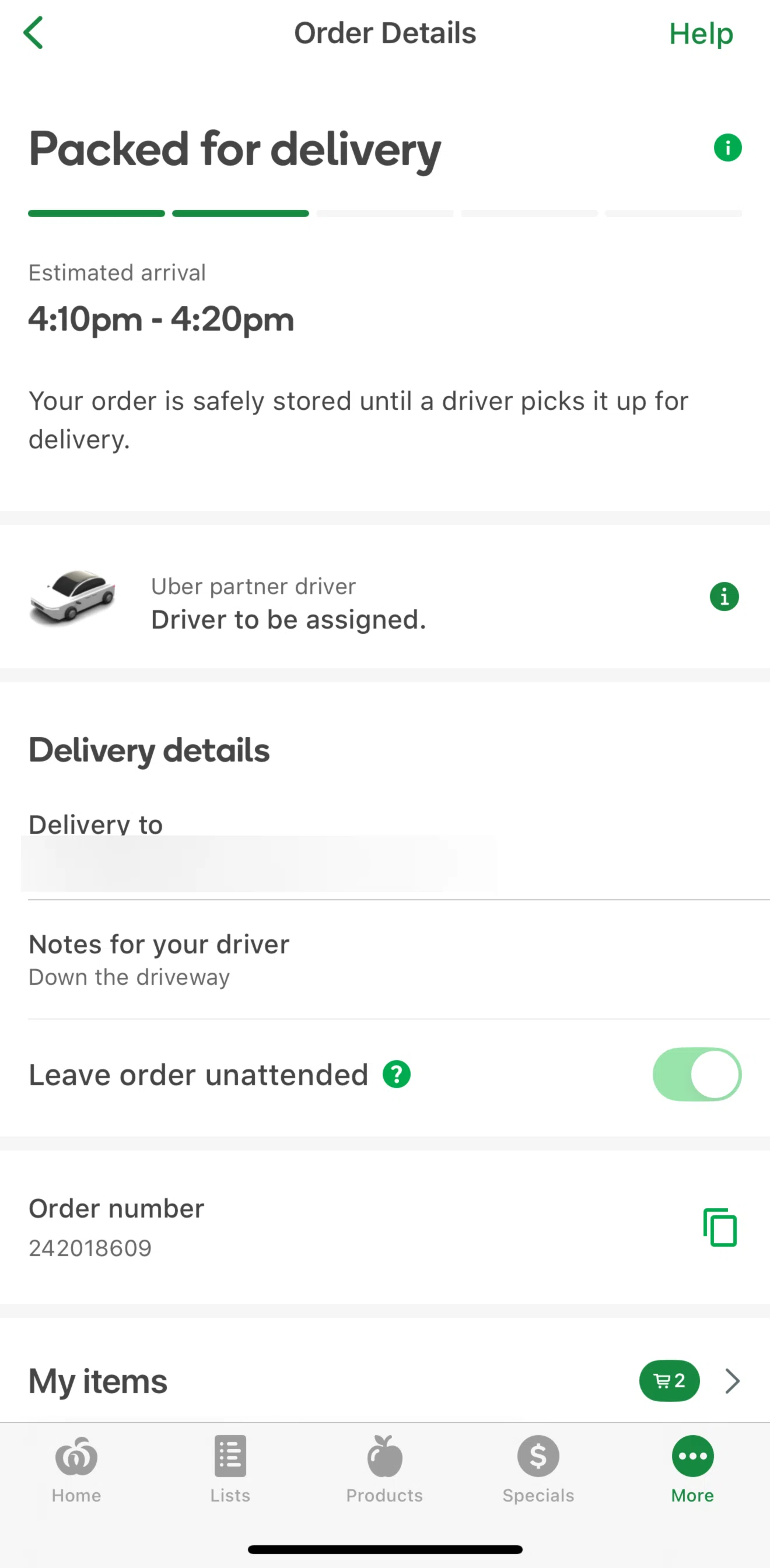 Woolworths Screen screen in the Help & support flow