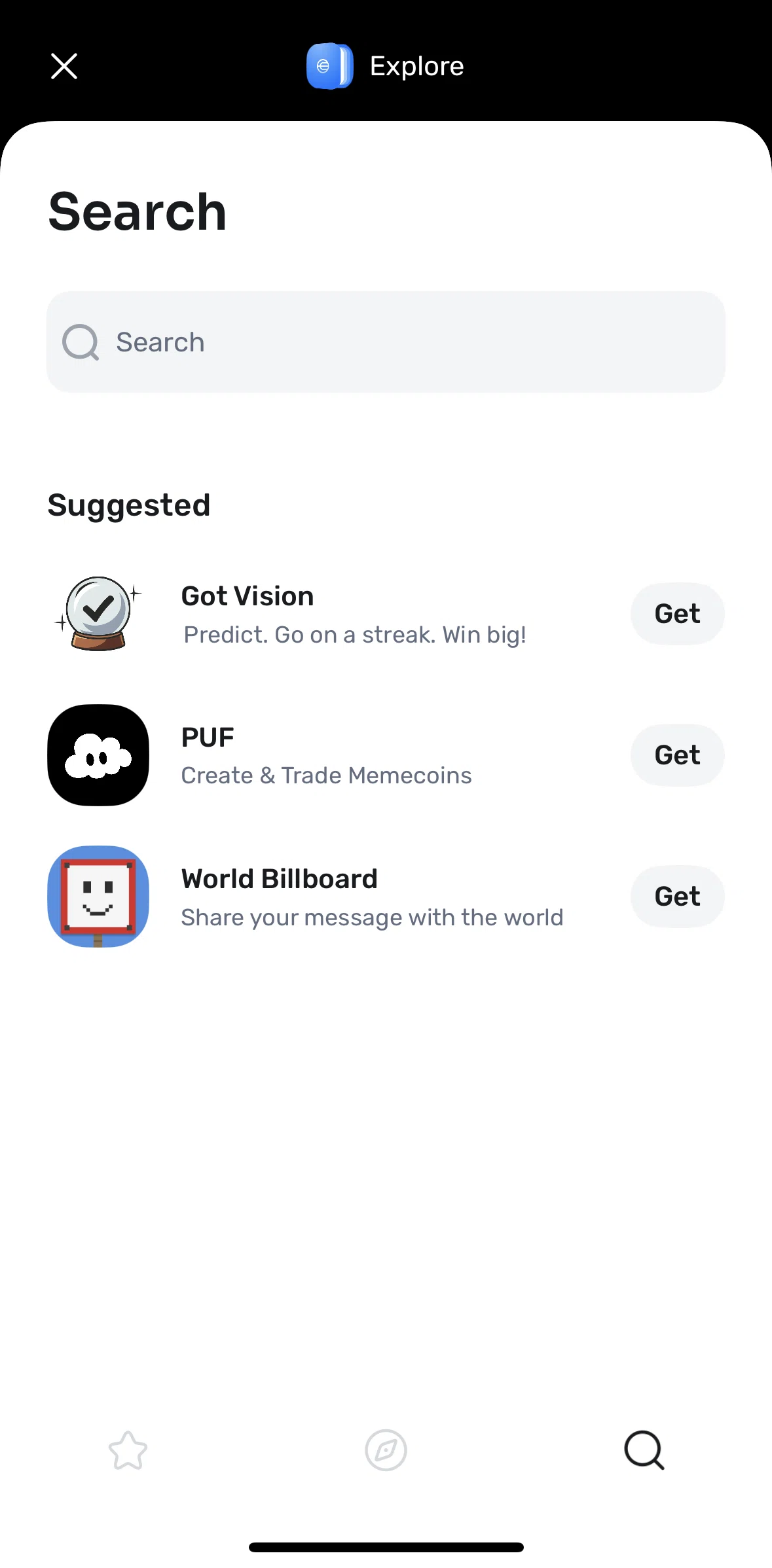 World App Screen screen in the Searching an app flow