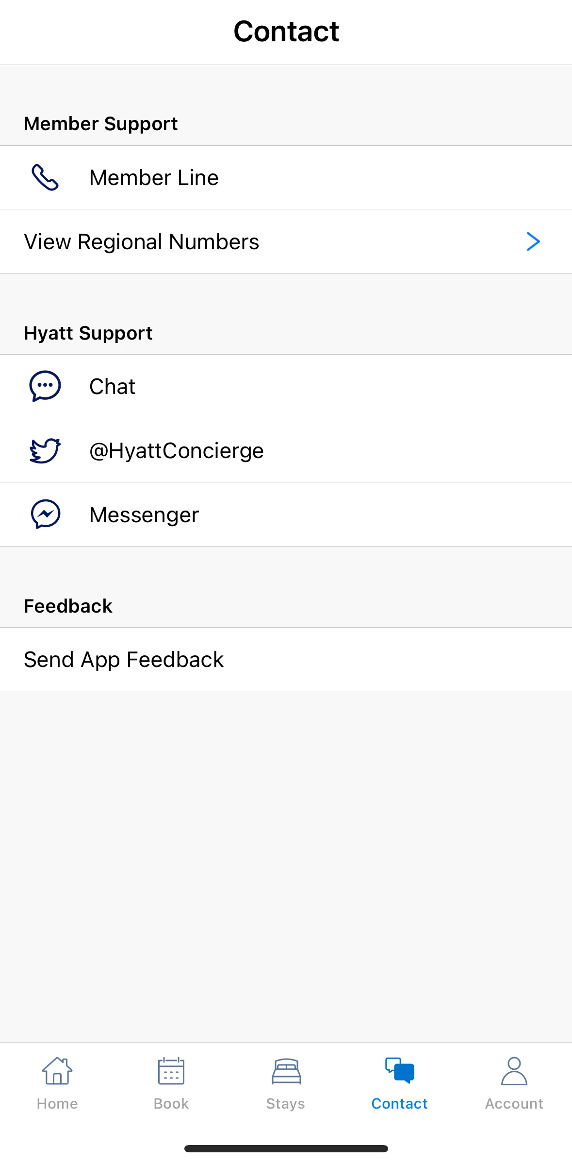 World of Hyatt Screen screen in the Chatting with support flow