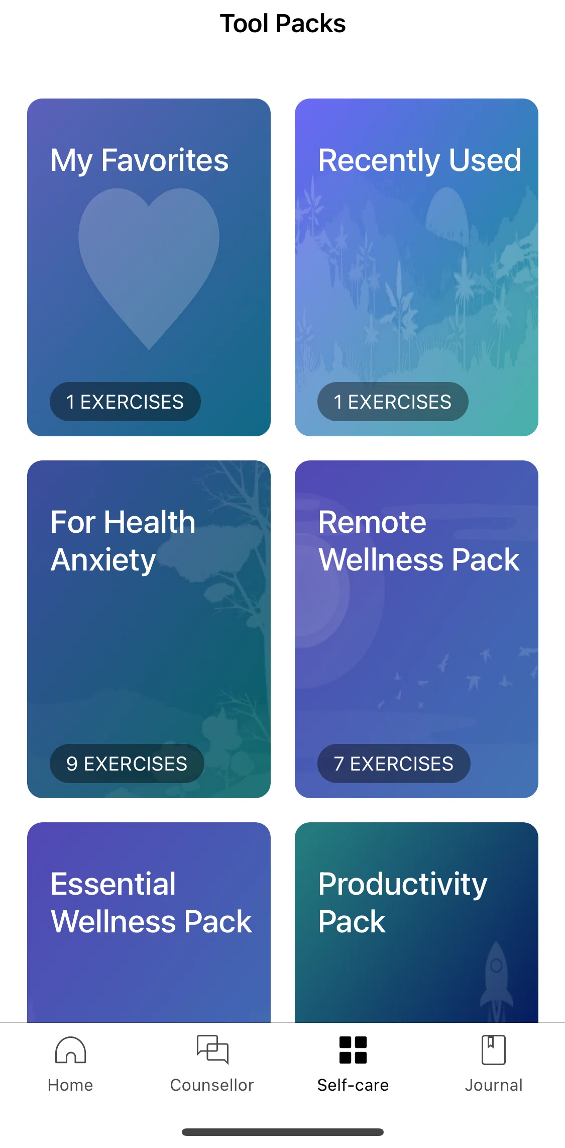Wysa Screen screen in the Favorites flow