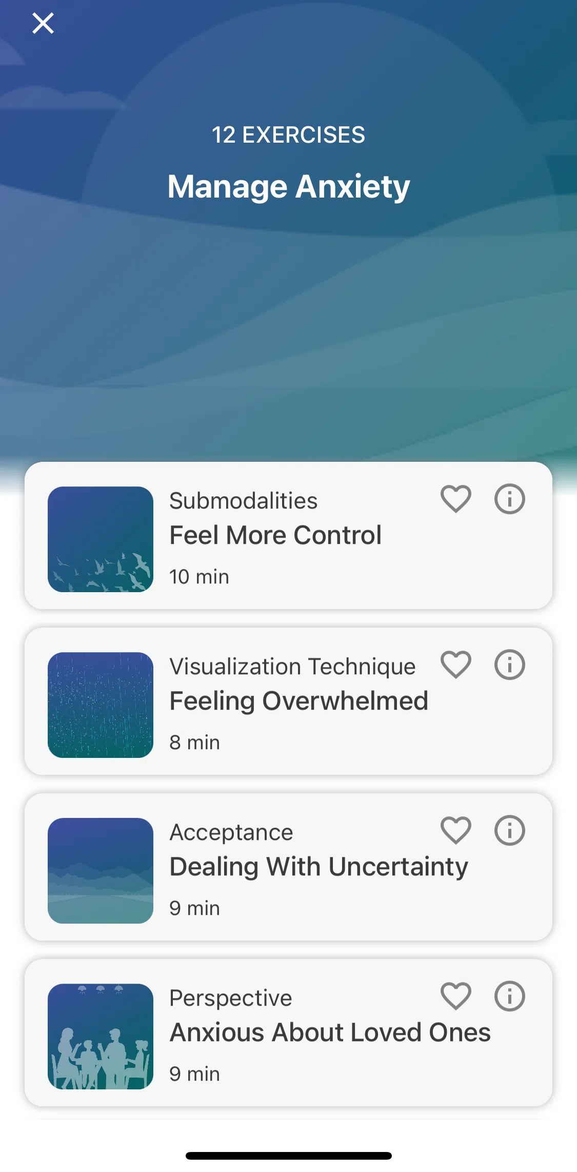 Wysa Screen screen in the Saving an exercise to favorites flow