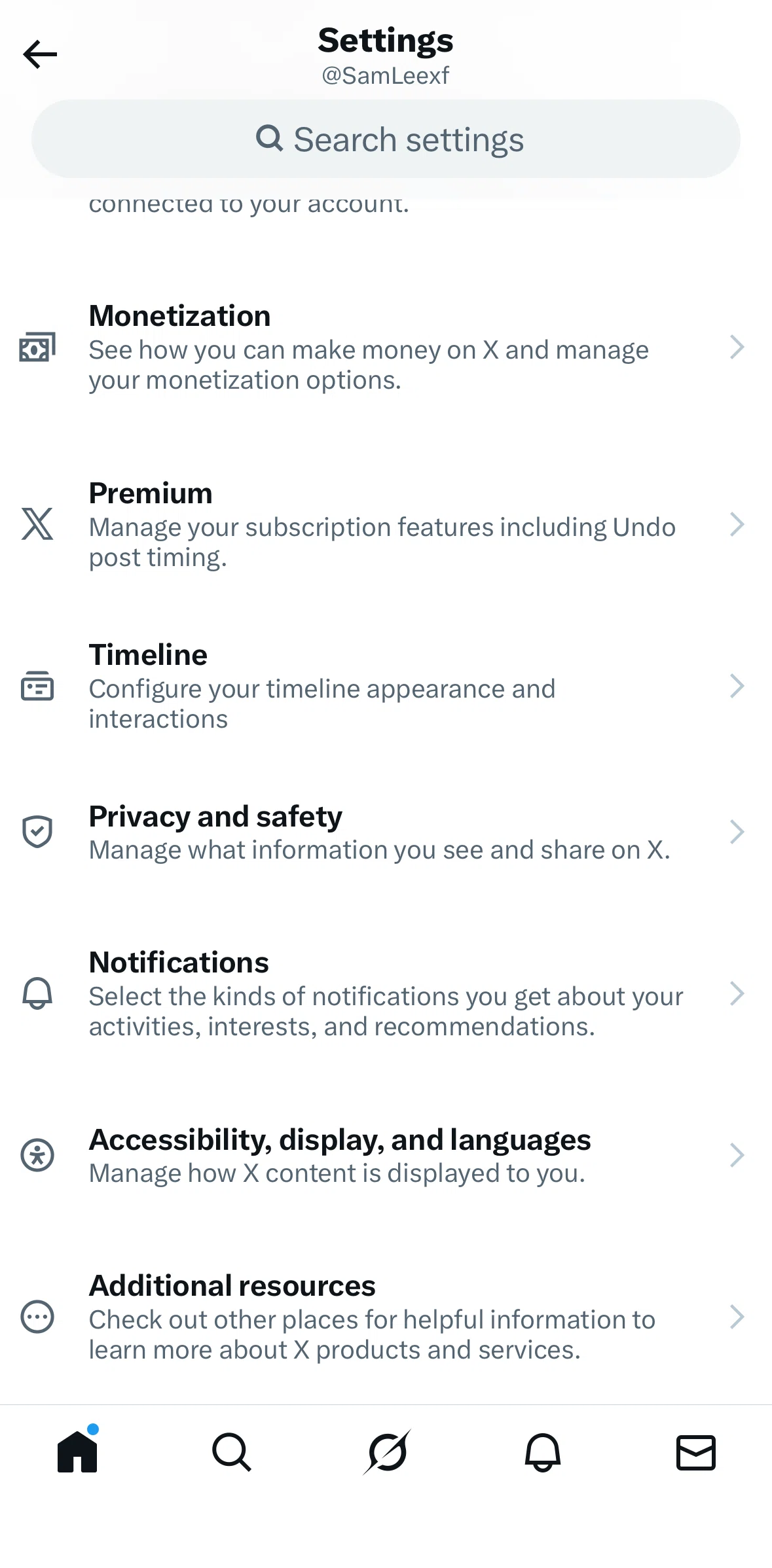 X Screen screen in the Accessibility, display, and languages flow