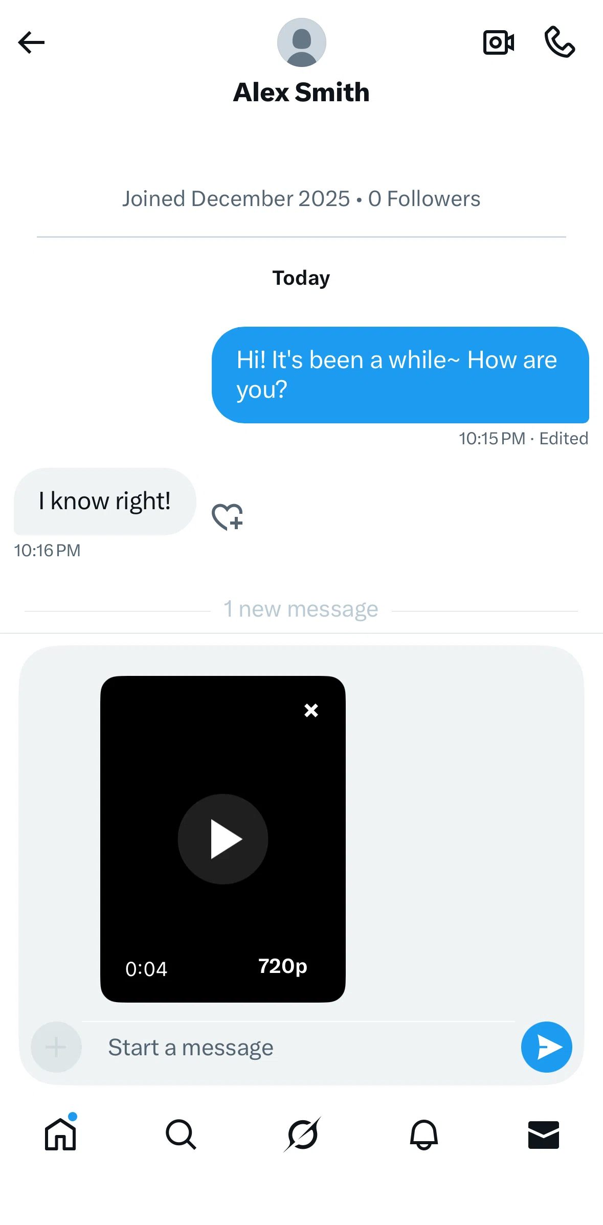 X Screen screen in the Editing a video flow