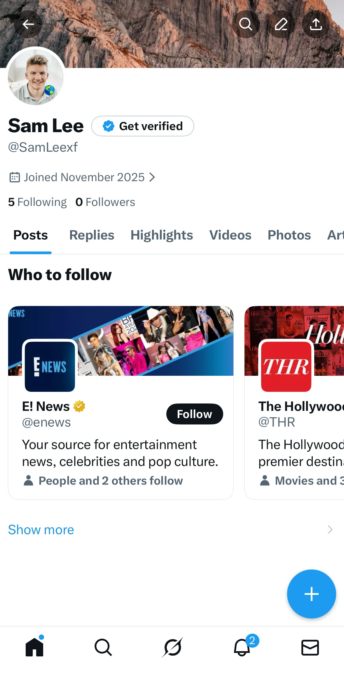 X Screen screen in the Editing profile flow