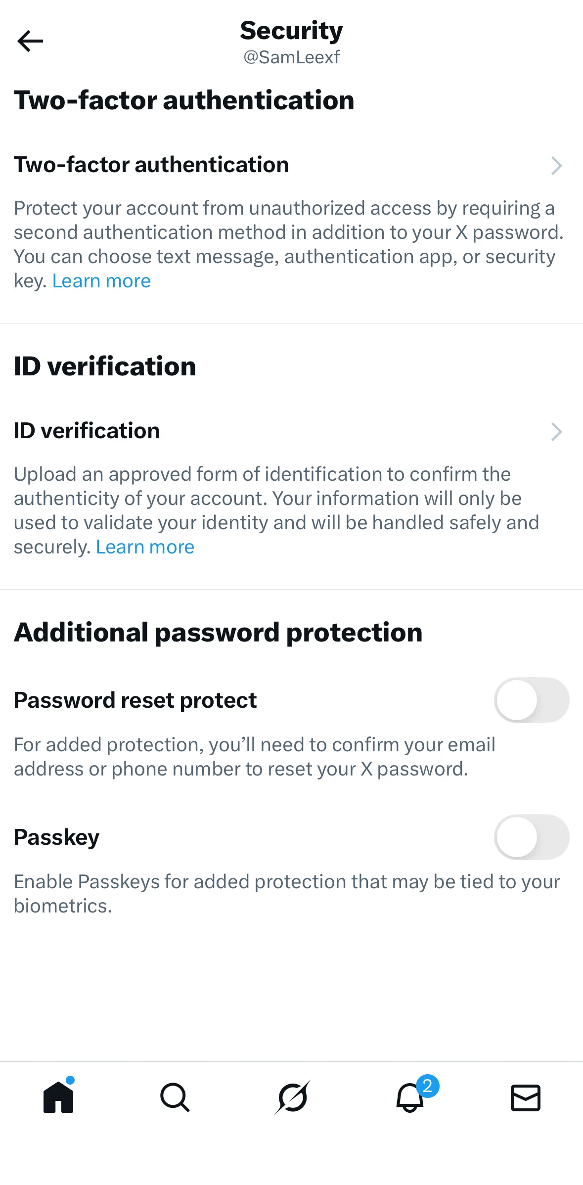 X Screen screen in the ID verification flow